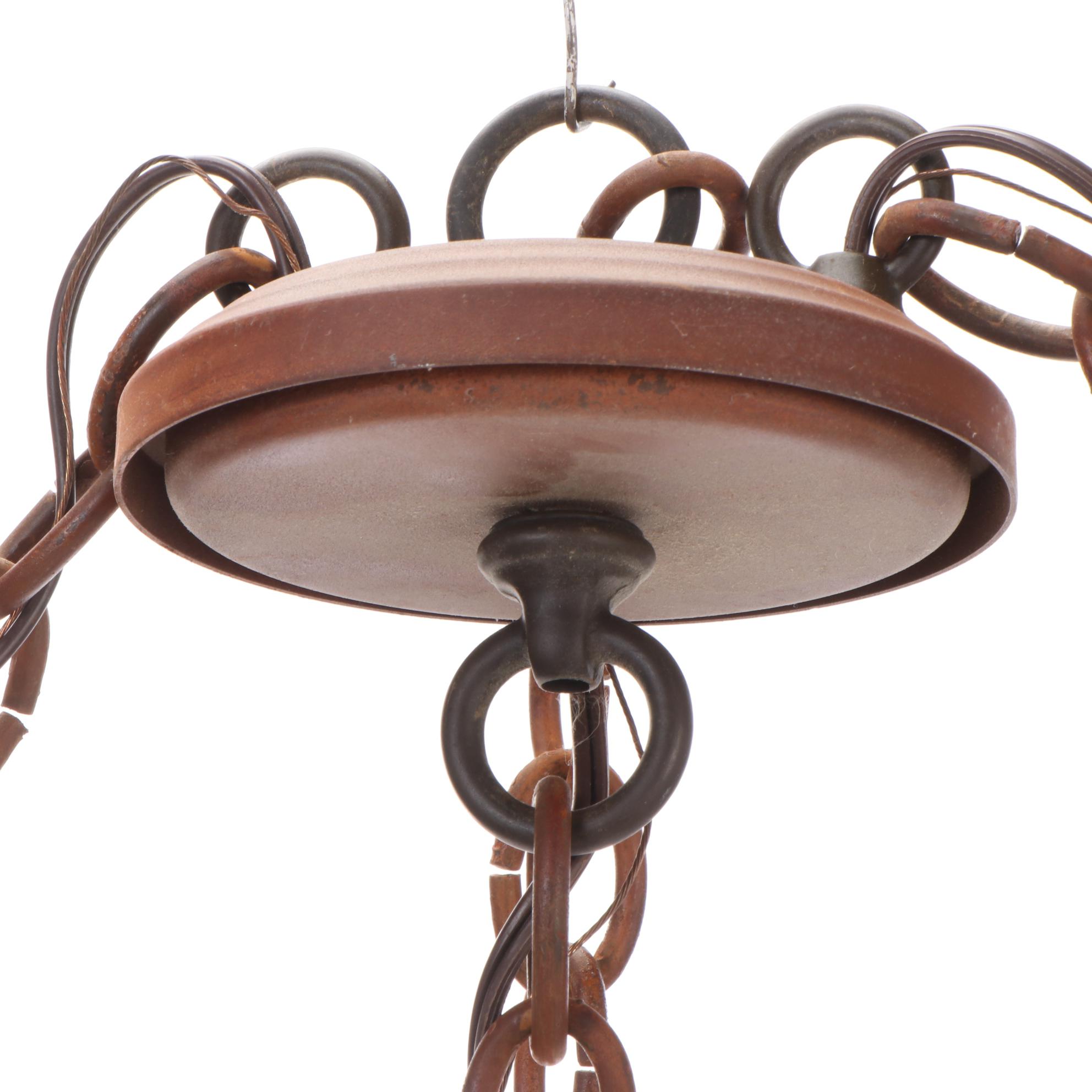 W. T. Kirkman Rustic Yoke Double Lantern Pendant Light, 21st Century EBTH