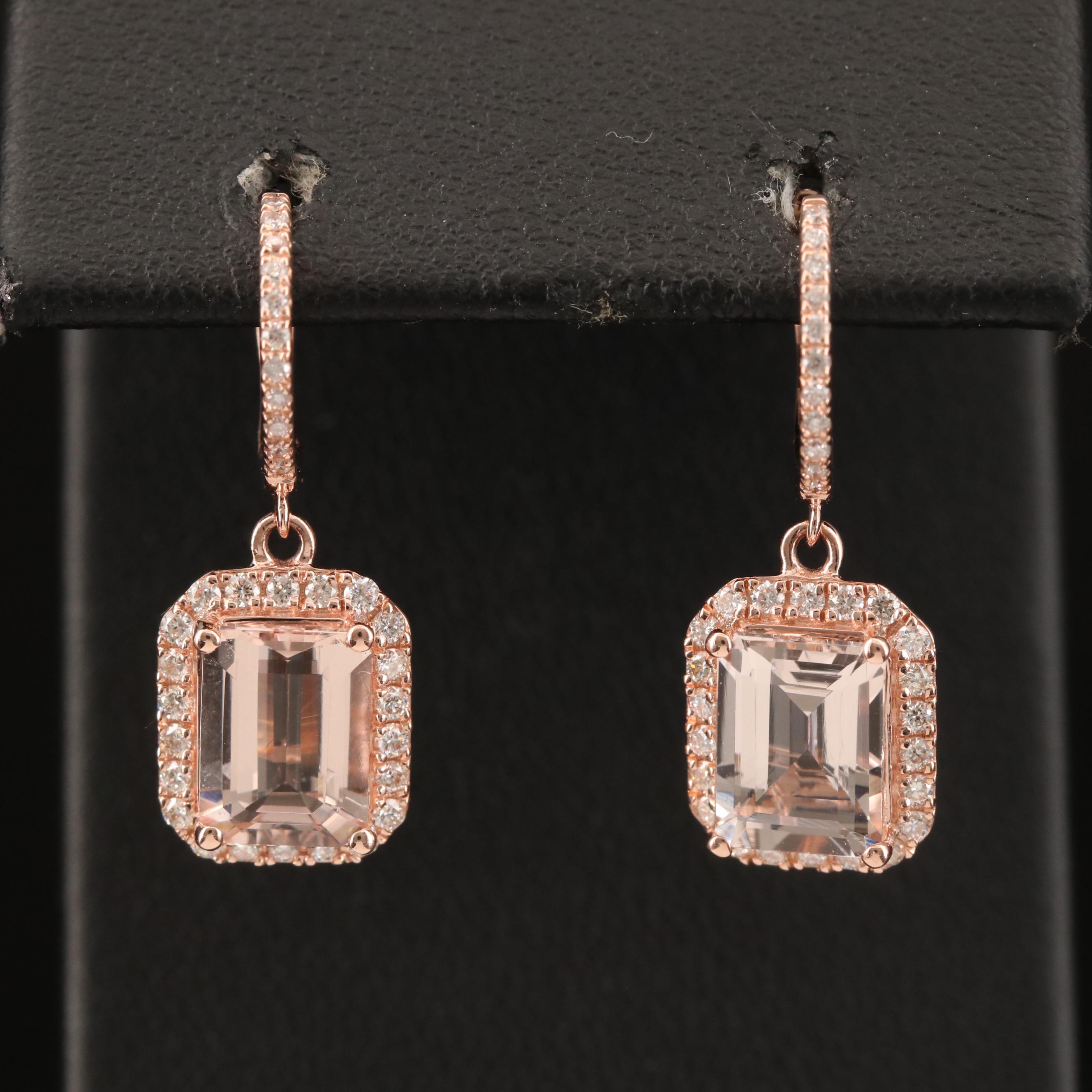 EFFY 14K Morganite and Diamond Drop Earrings