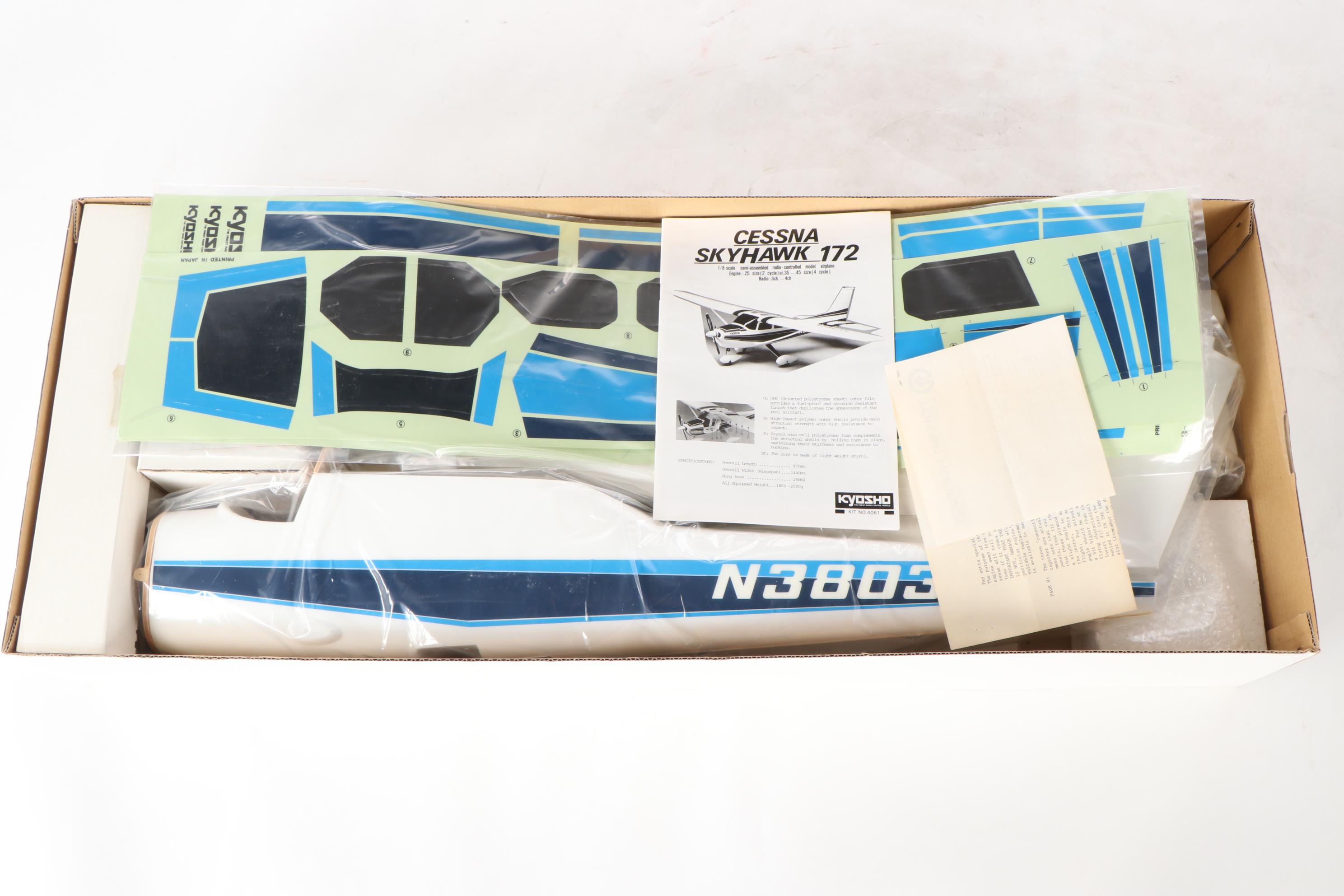 Kyosho Cessna Skyhawk 172 Radio Controlled Model Airplane Building Kit