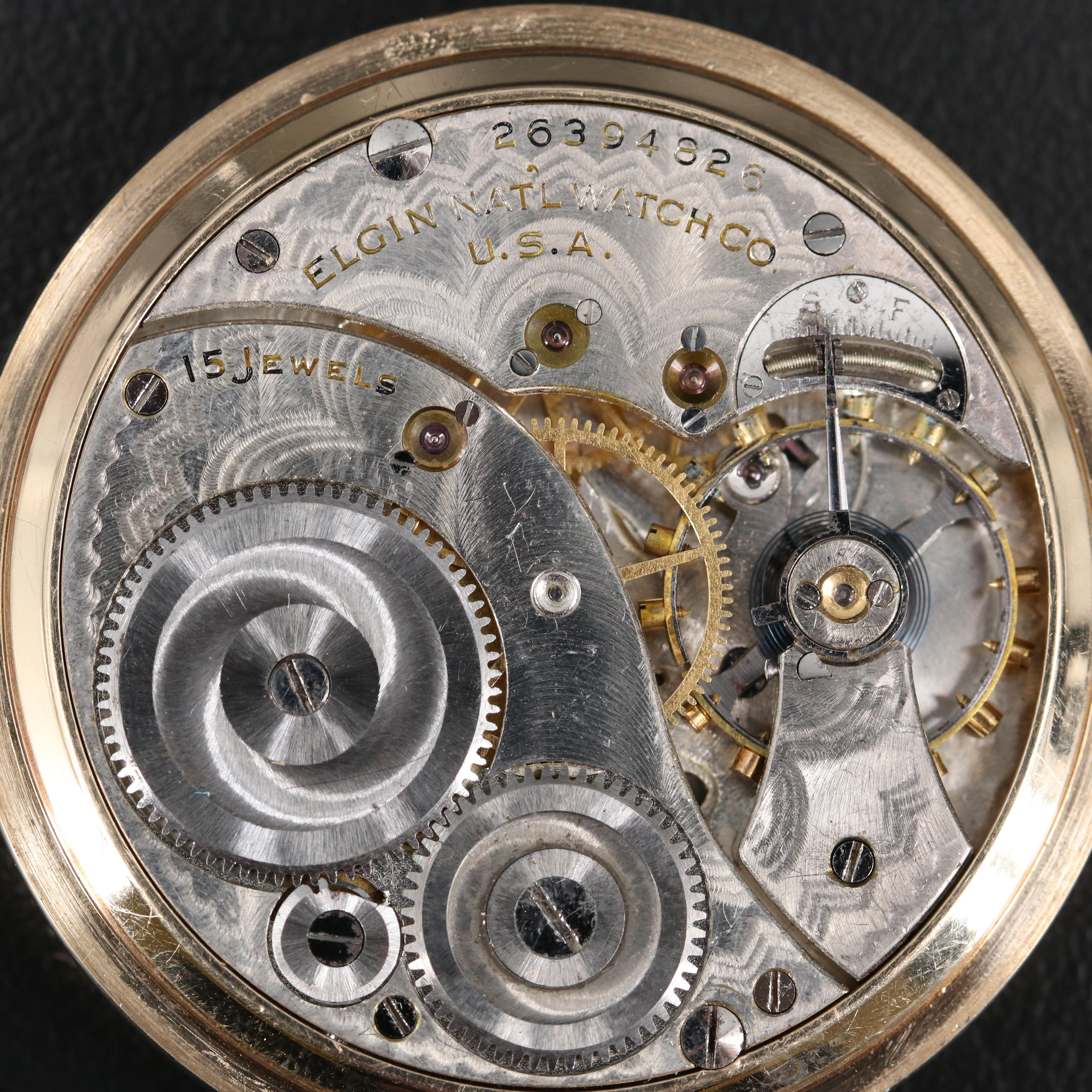 1924 Elgin Size 12 Gold Filled Pocket Watch EBTH