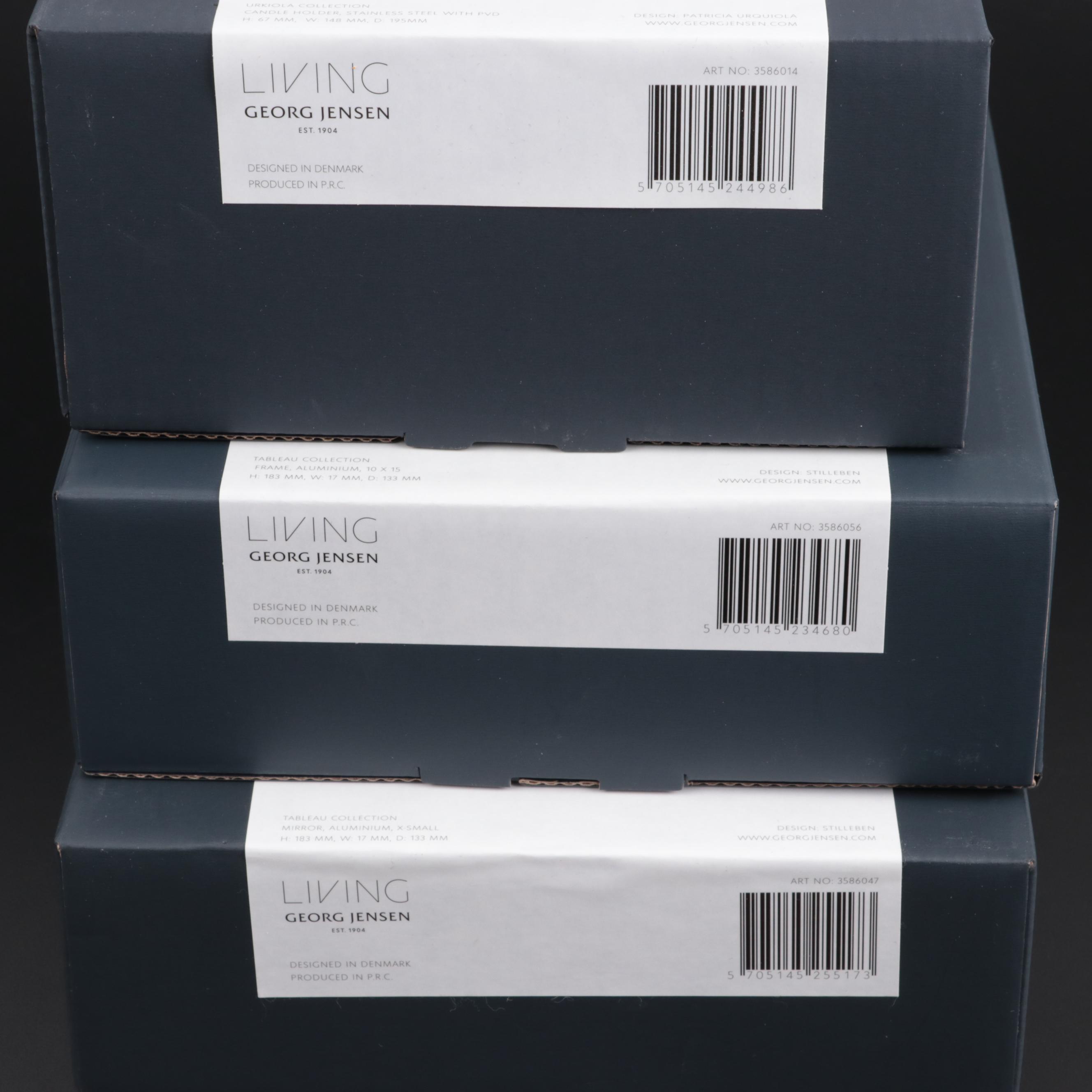 Jensen "Urkiola" Stainless Candle Holders with Mirrors and Frames