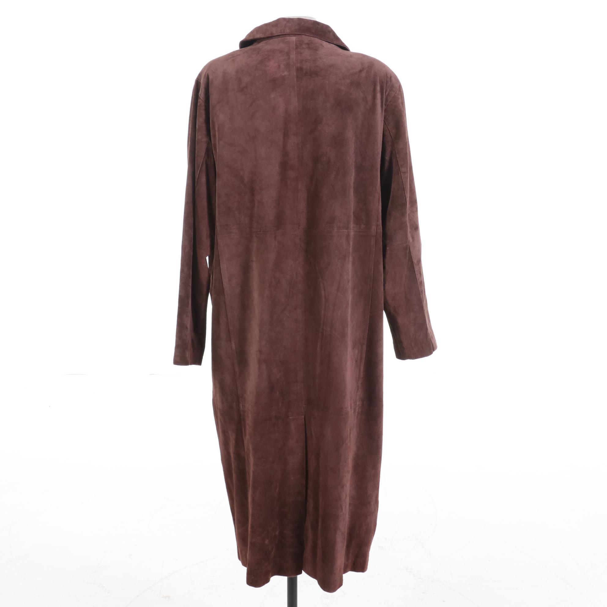 Women's Centigrade Brown Suede Duster Jacket EBTH