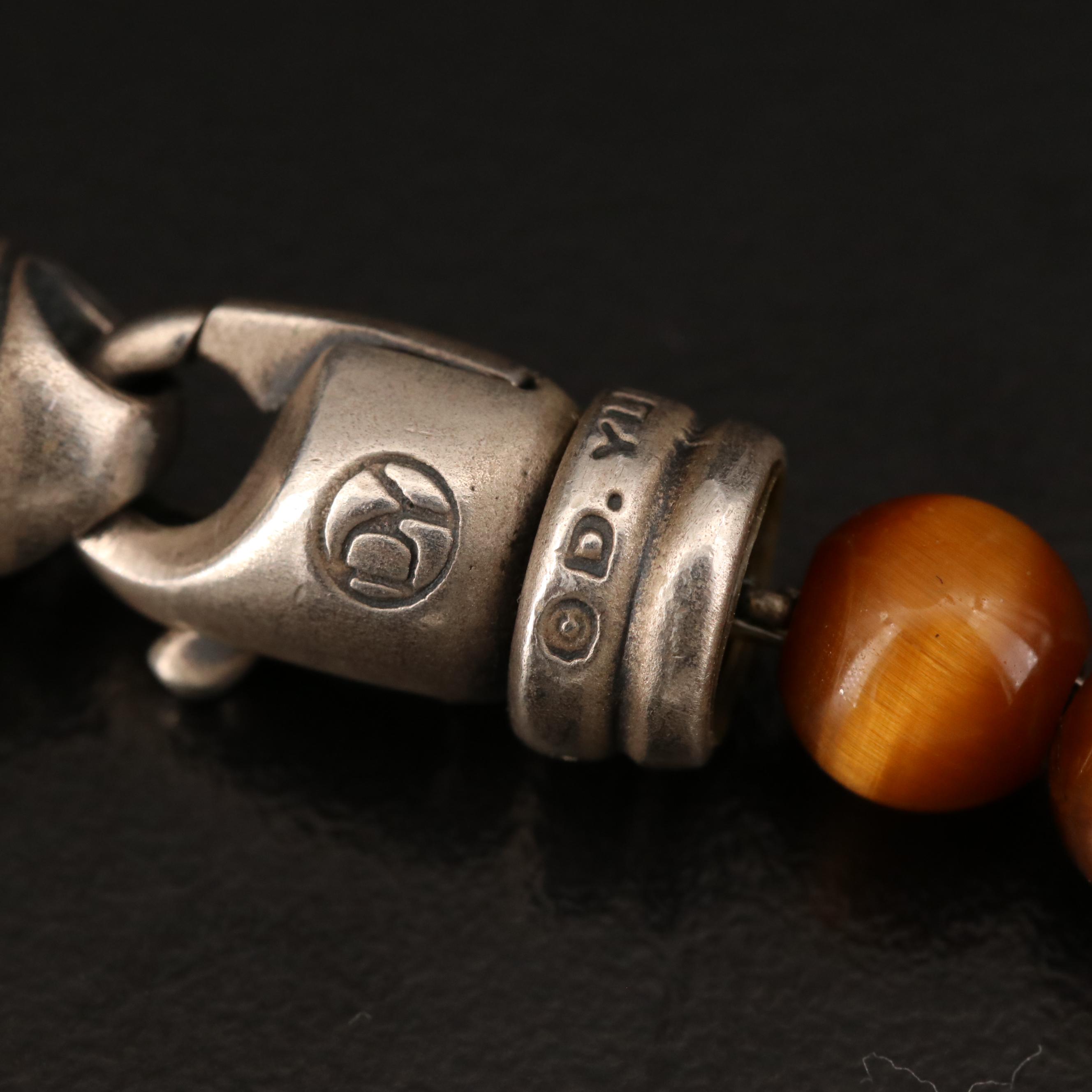 David Yurman Sterling Tiger's Eye Beaded Necklace EBTH