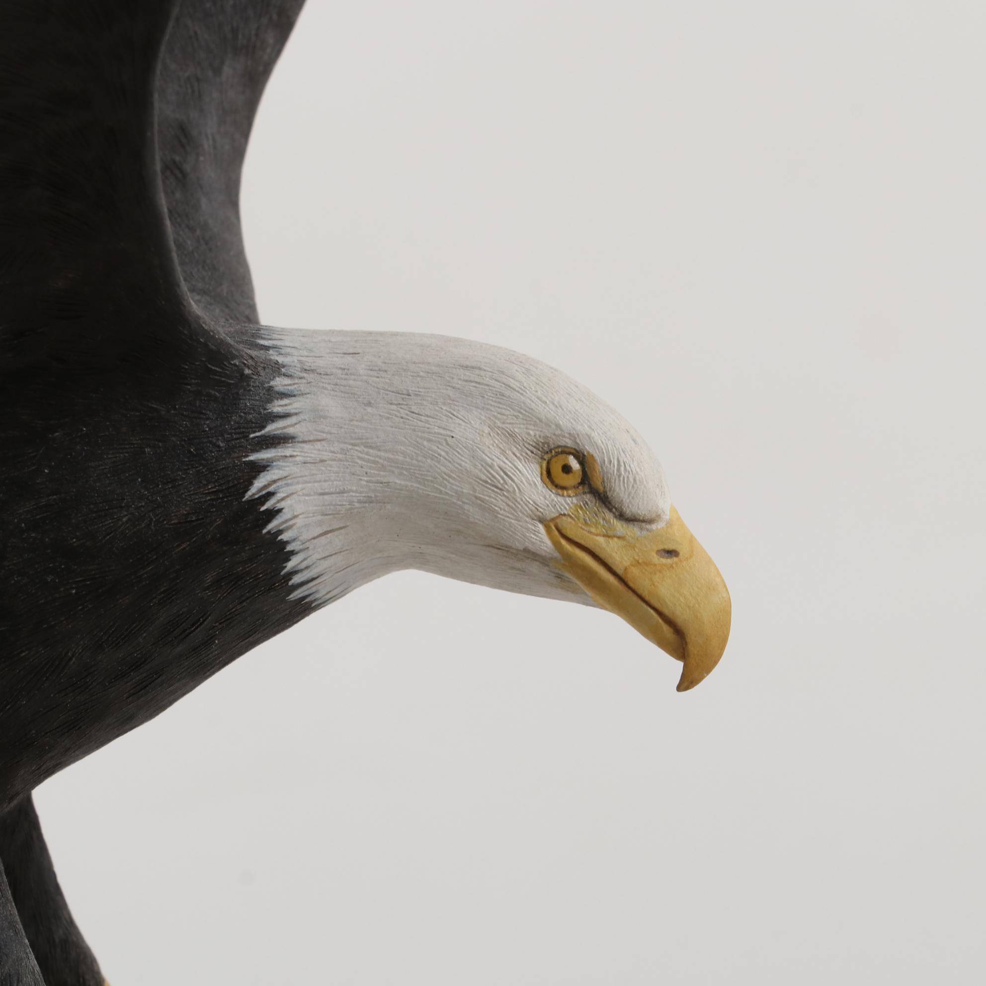 Jim Sams Wooden Sculpture of a Bald Eagle, 1991 EBTH