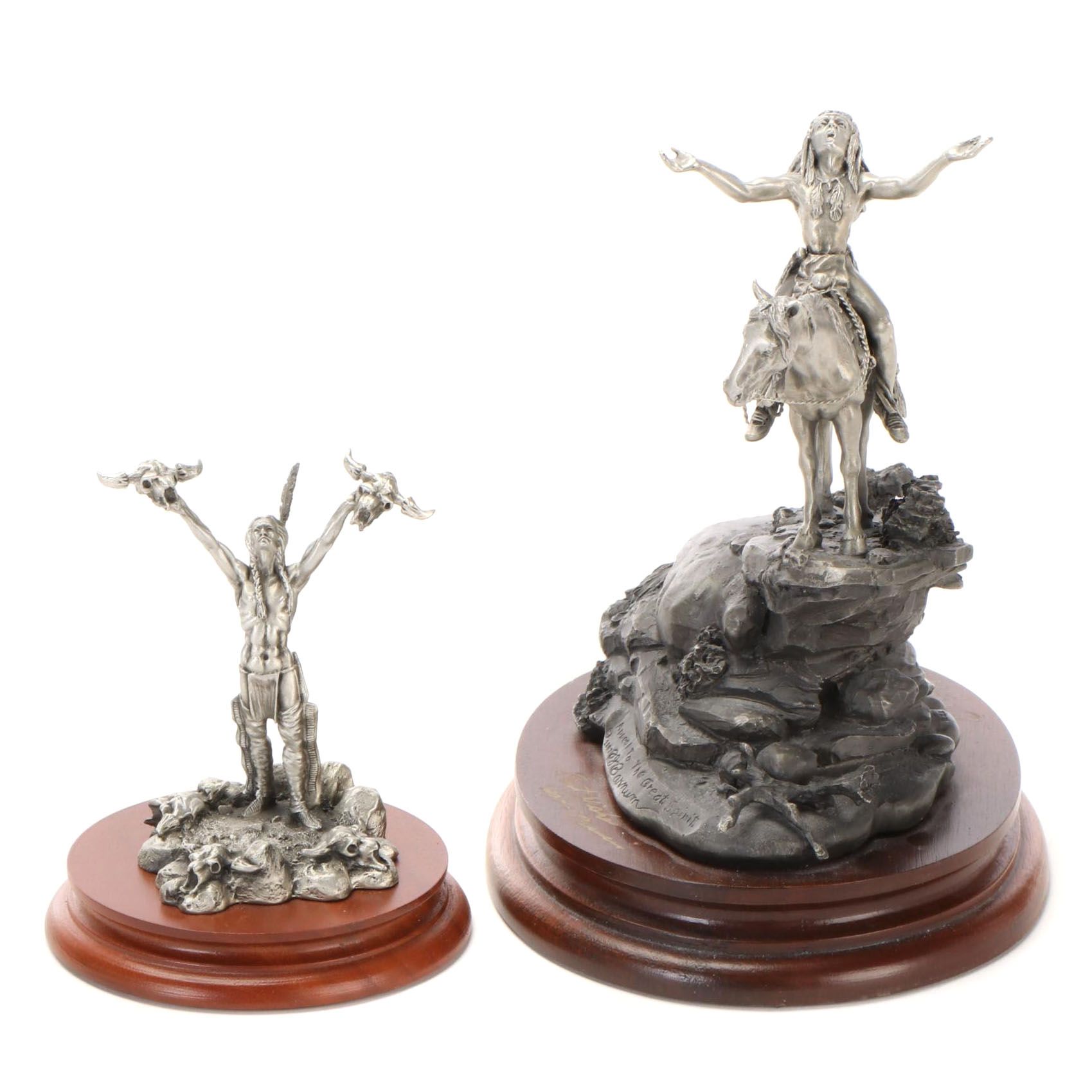 Chilmark Pewter Sculptures of Native American Figures EBTH