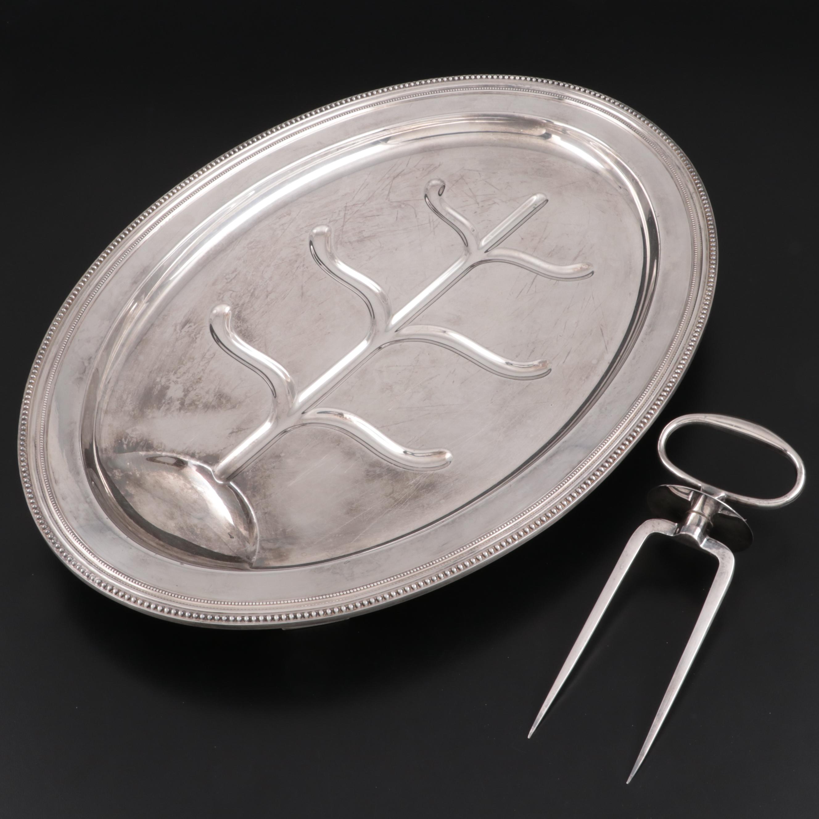 International Silver "Marie Louise" Silver Plate Meat Platter and