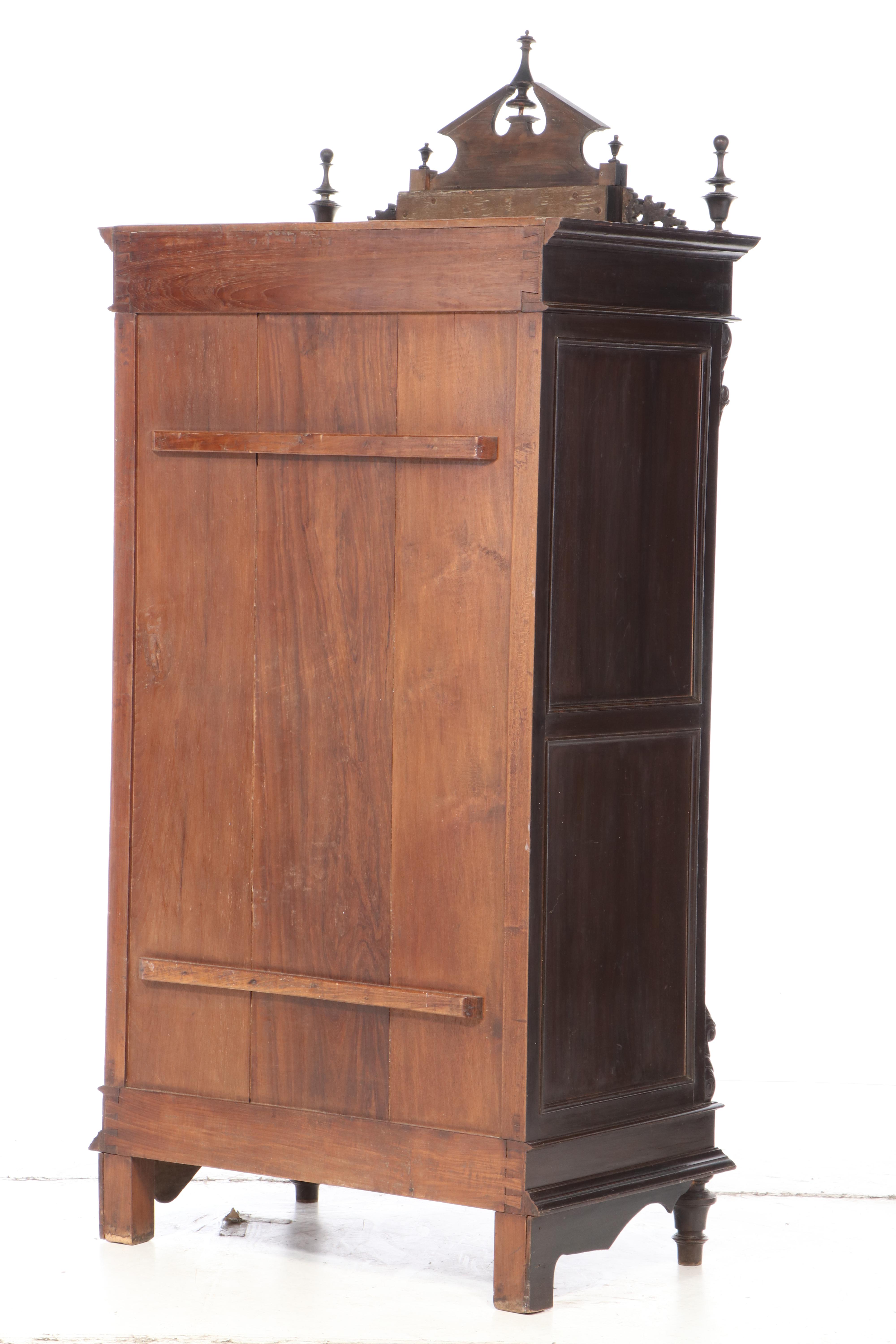 Napoleon III Carved Fruitwood Armoire à Glace, Late 19th Century EBTH