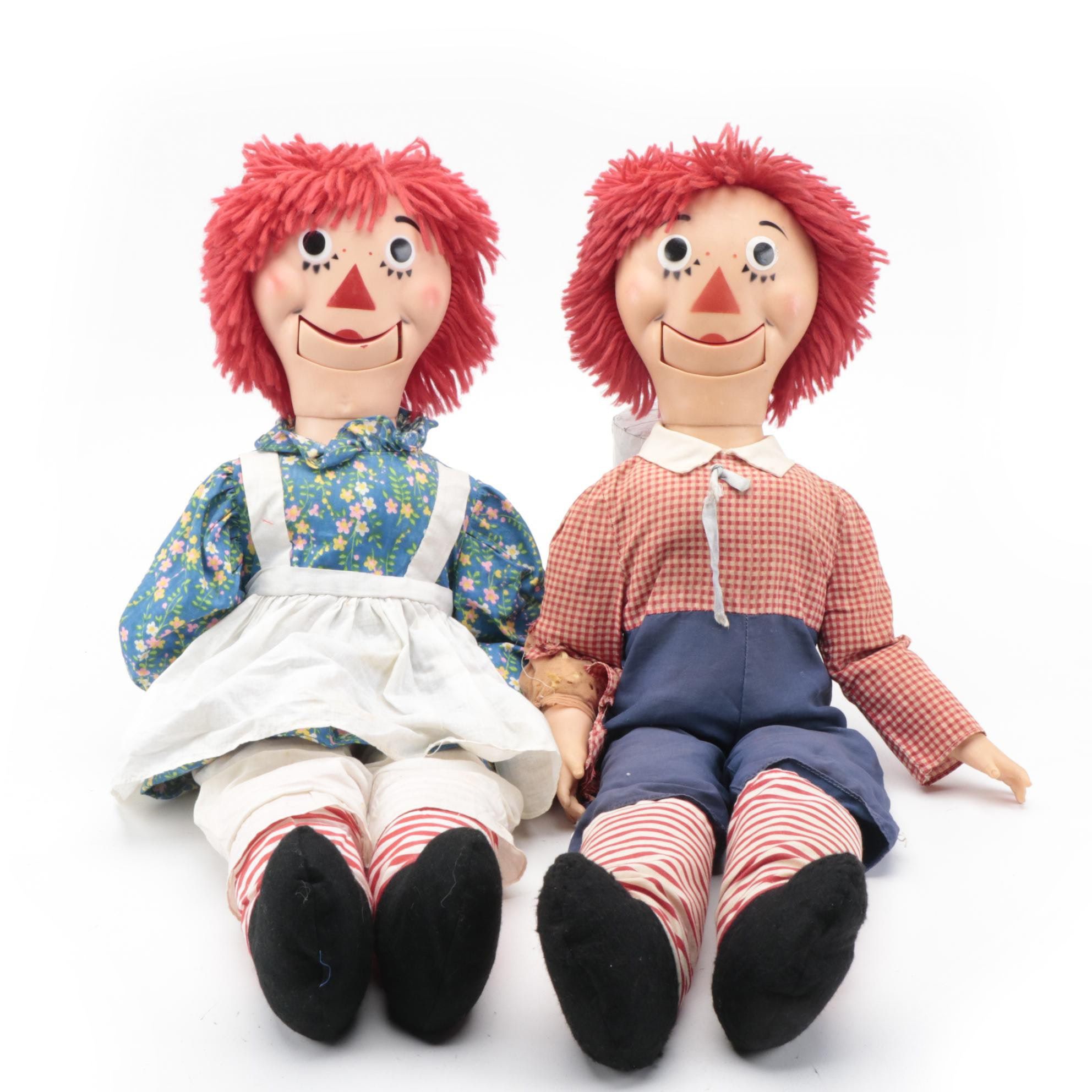Raggedy Ann and Andy Ventriloquist Dummy Dolls, 1973 EBTH