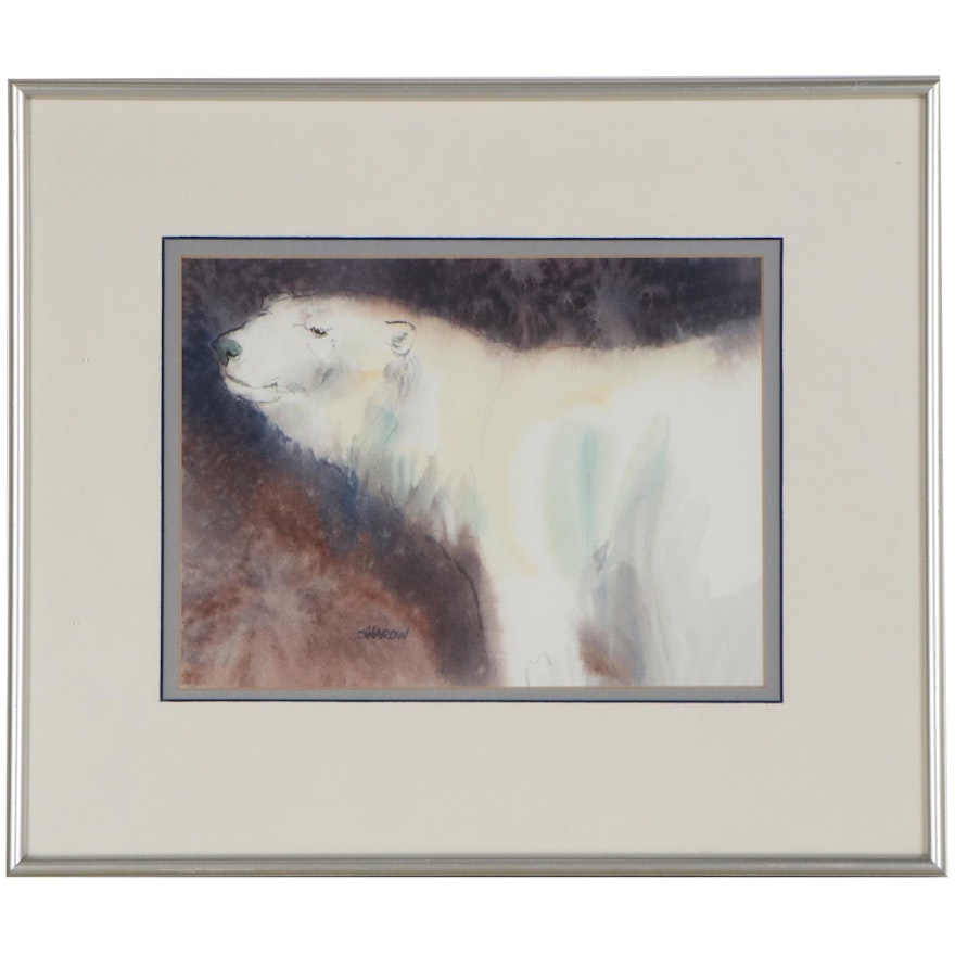 Watercolor Painting of Polar Bear, Late 20th Century | EBTH