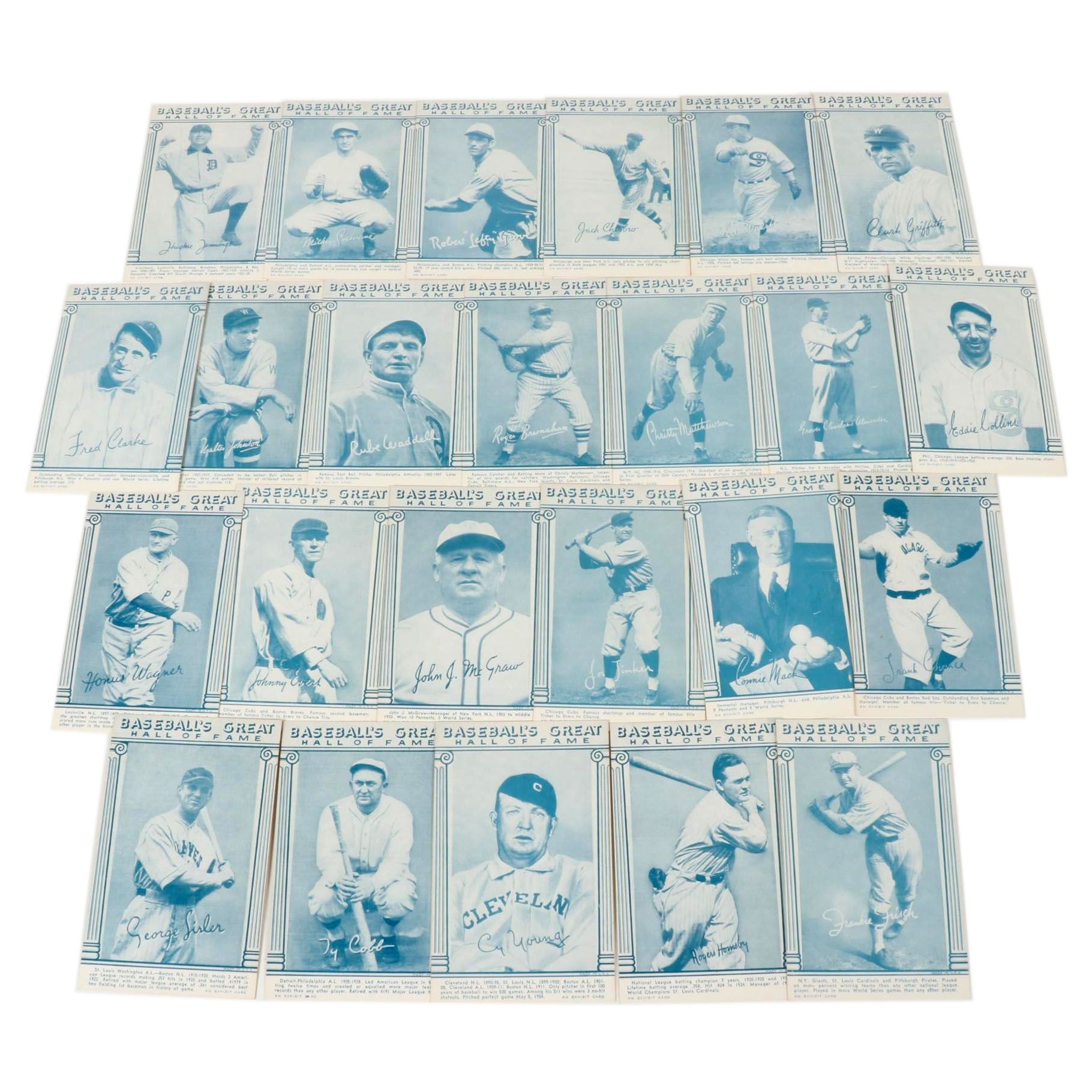 Baseball's Great Hall of Fame Complete 1974 Reproduction Exhibit Cards