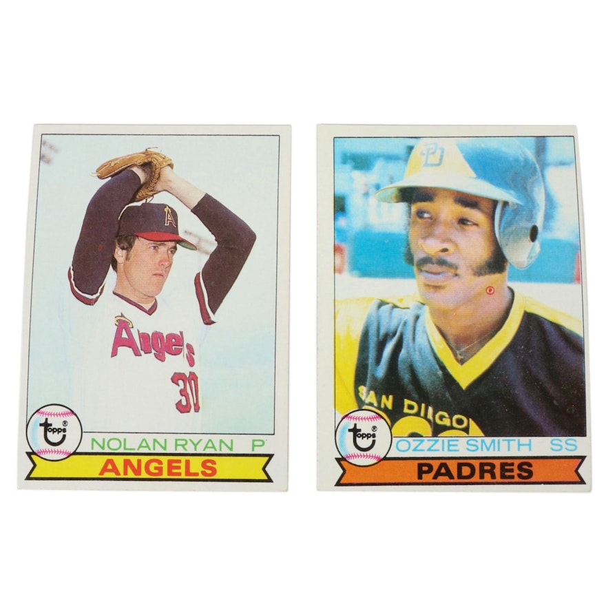 1979 Topps Ozzie Smith Padres Rookie Card and 1979 Nolan Ryan Angels Card