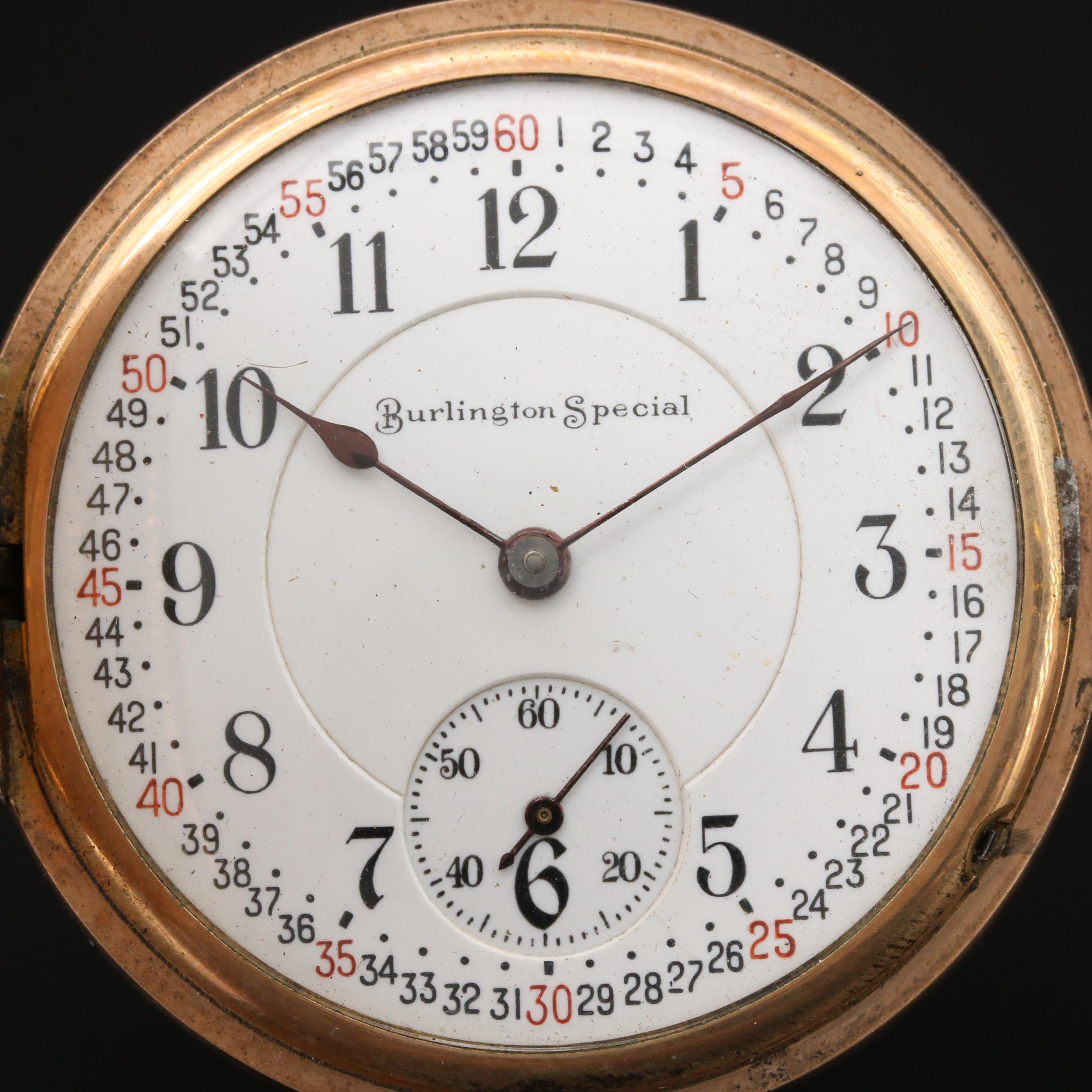 Antique Burlington Special Pocket Watch with Classic Montgomery