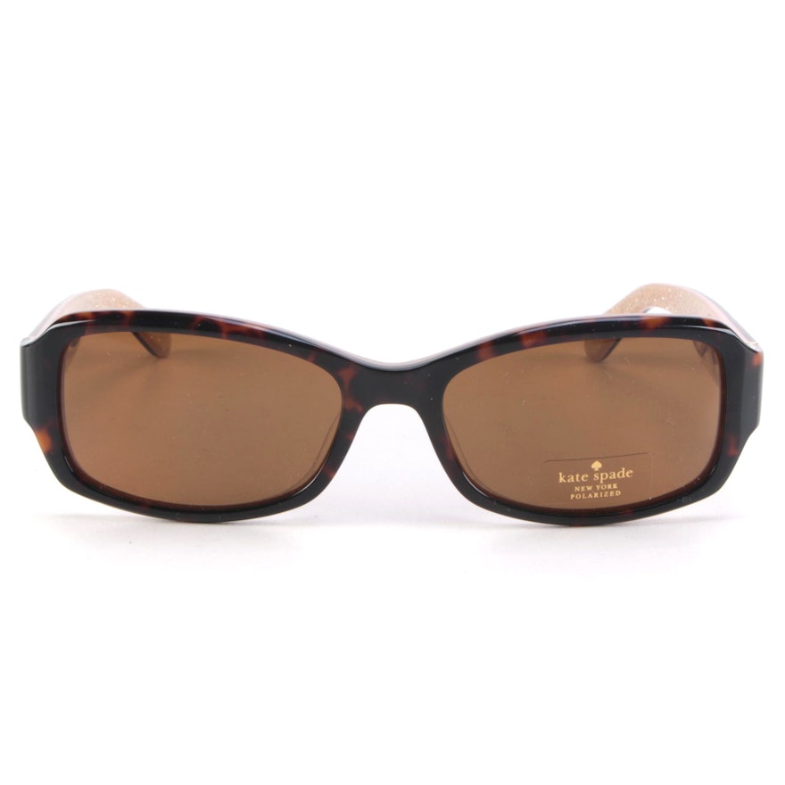 Kate Spade Adley Tortoise Shell/Glitter Sunglasses and Case | EBTH