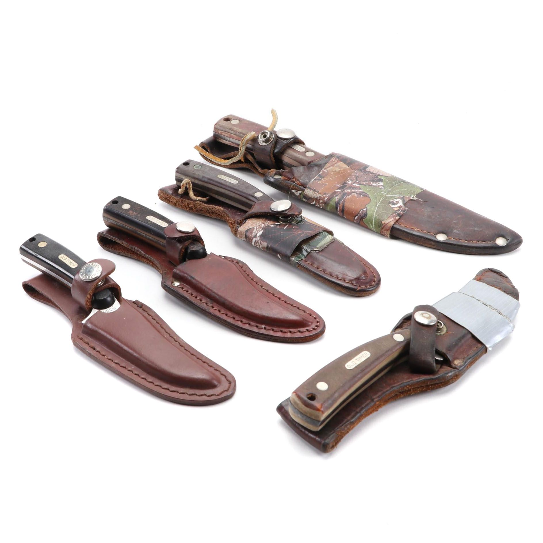 Schrade "Old Timer" Fixed Blade Hunting Knives with Sheathes EBTH