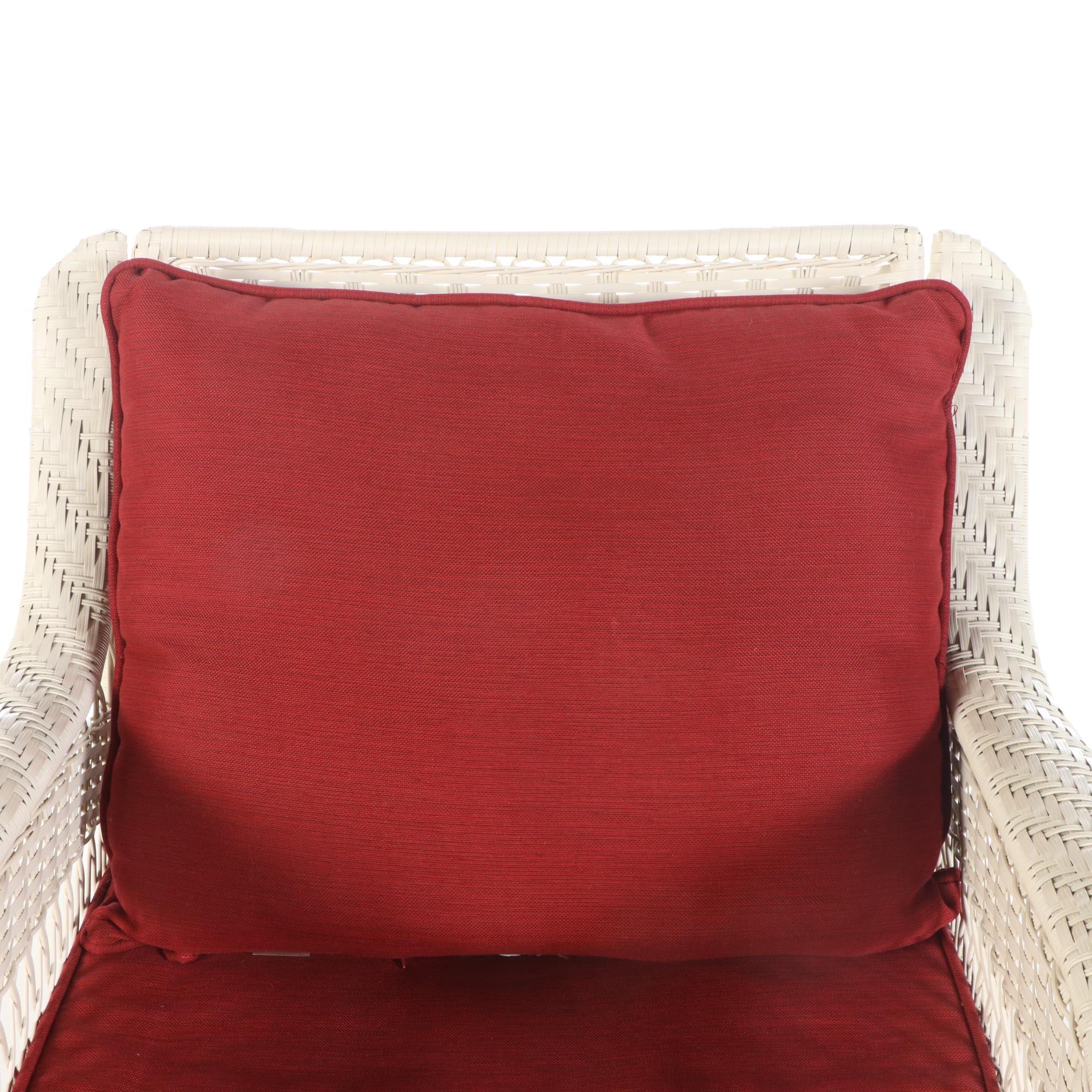 White Resin Wicker Weave Patio Swivel Glider Armchair EBTH