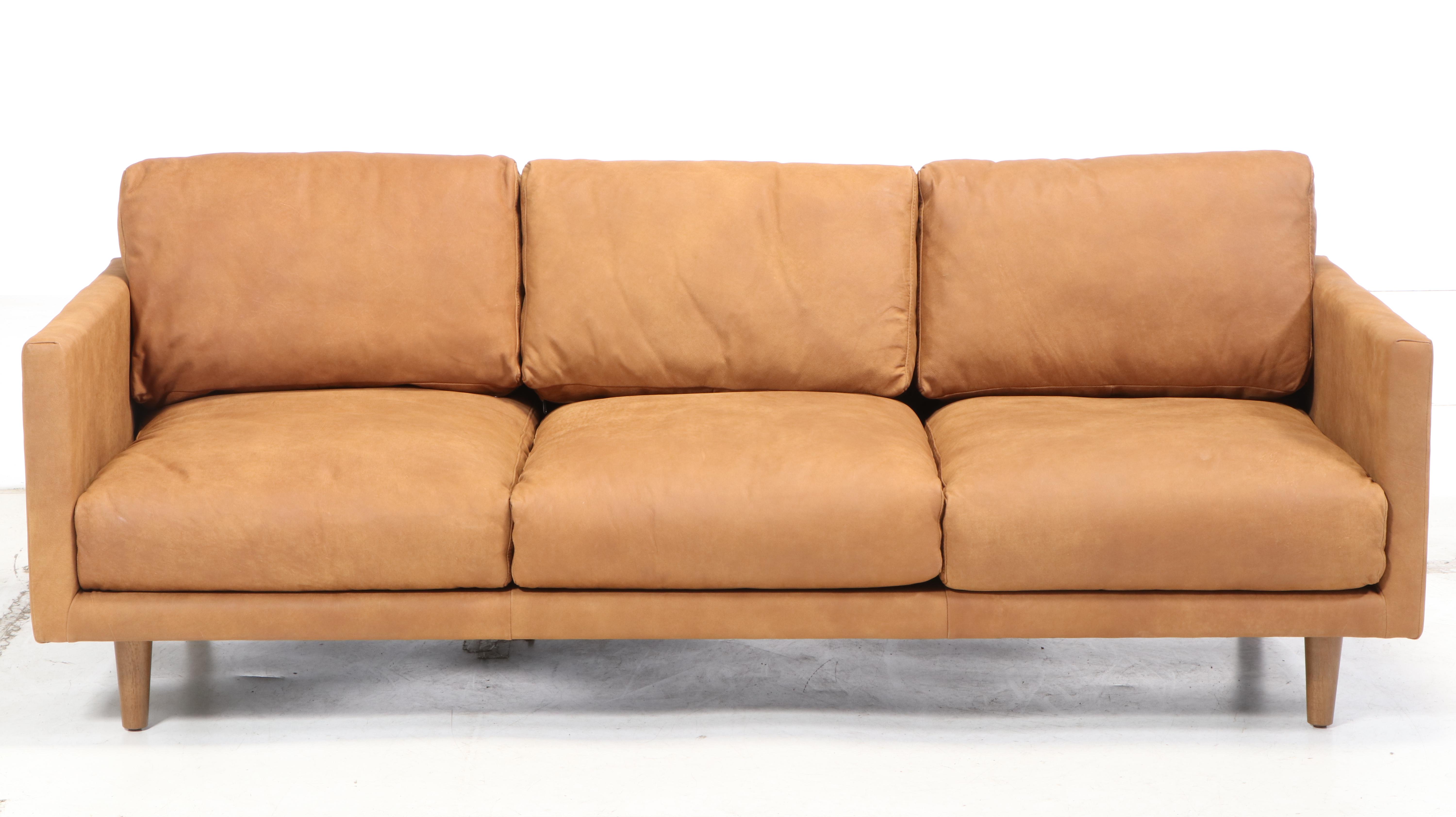 Article "Nirvana" Contemporary Industrial Style Leather Sofa EBTH