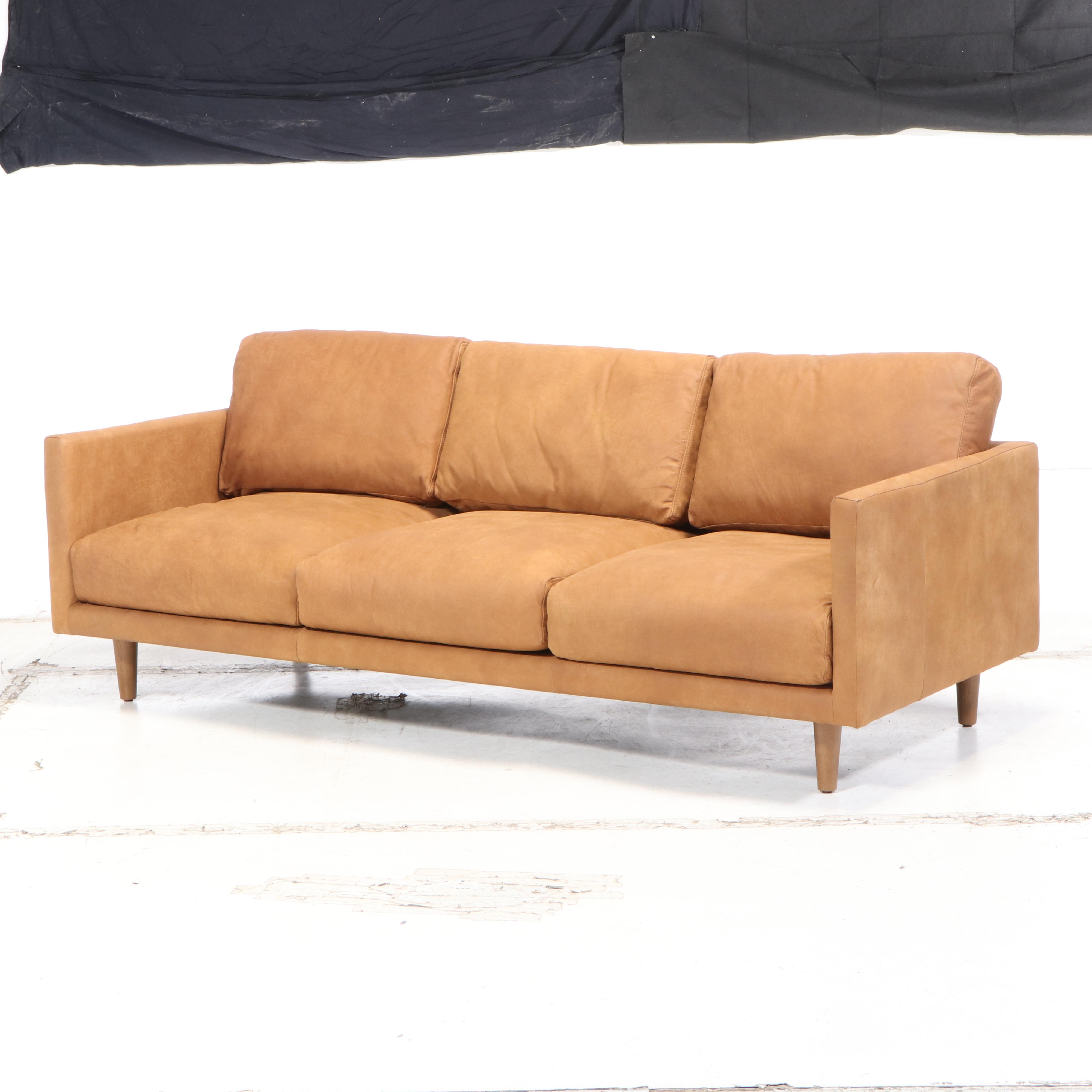 Article "Nirvana" Contemporary Industrial Style Leather Sofa EBTH