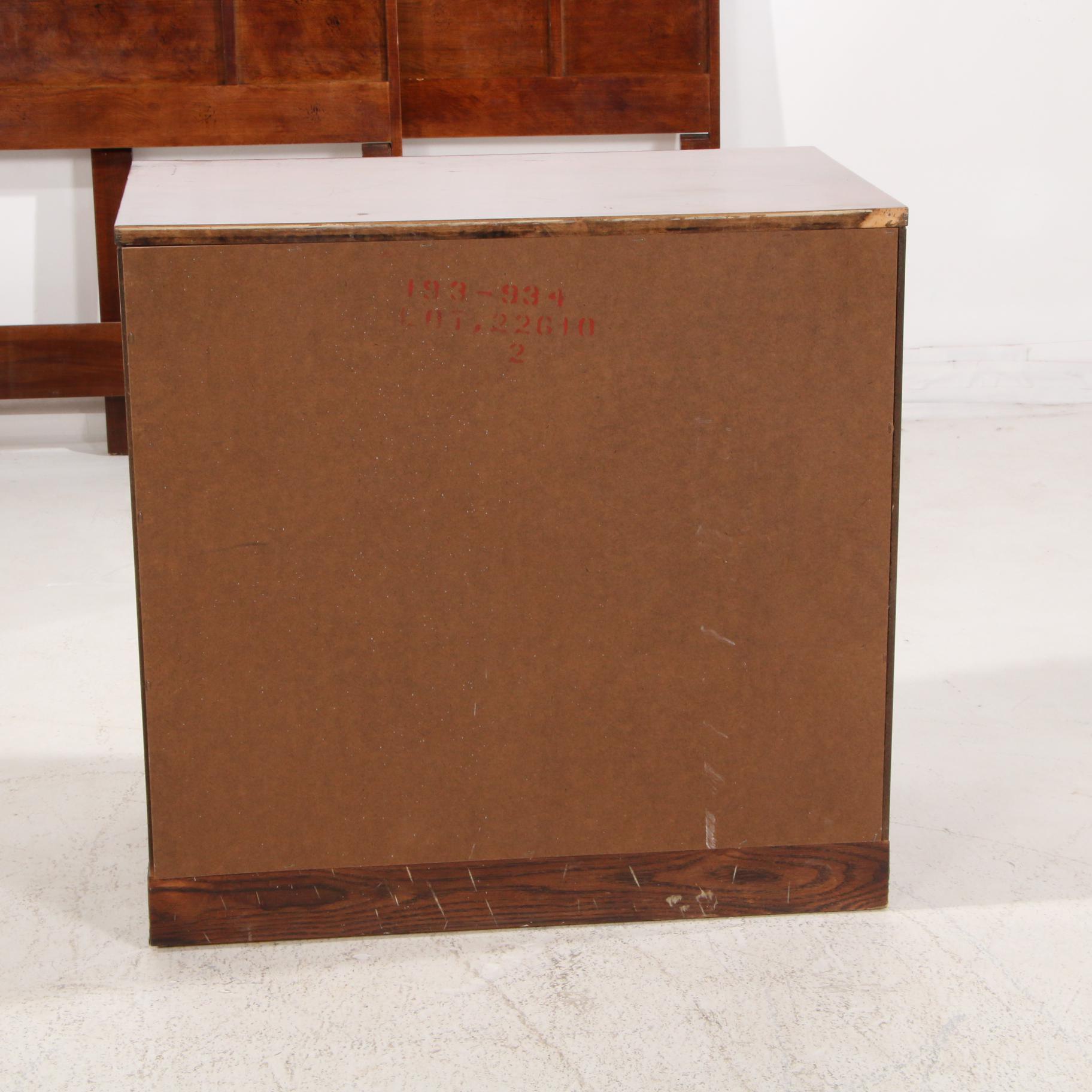 Bernhardt Campaign Style Twin Headboards with Bedside Chest and