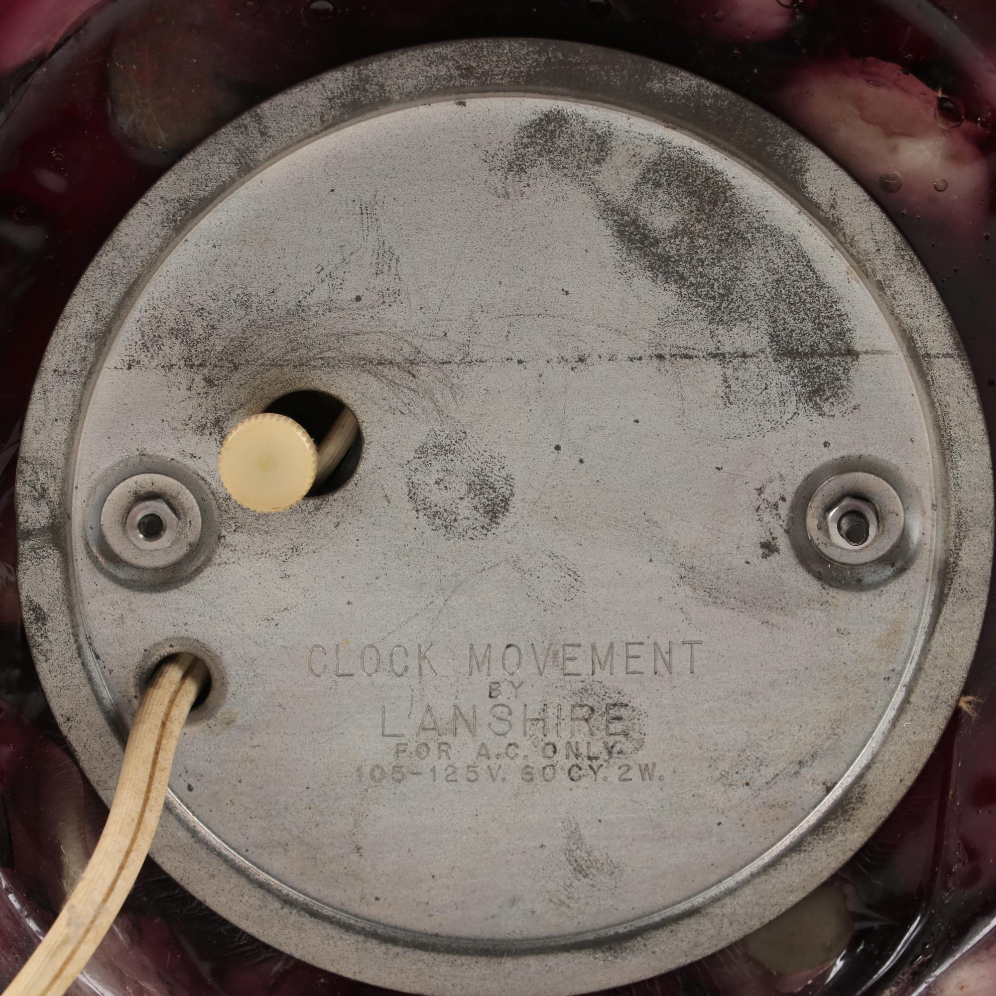 Lanshire Cast Resin and Pebble "Vomit Art" Electric Clock, circa 1960s EBTH