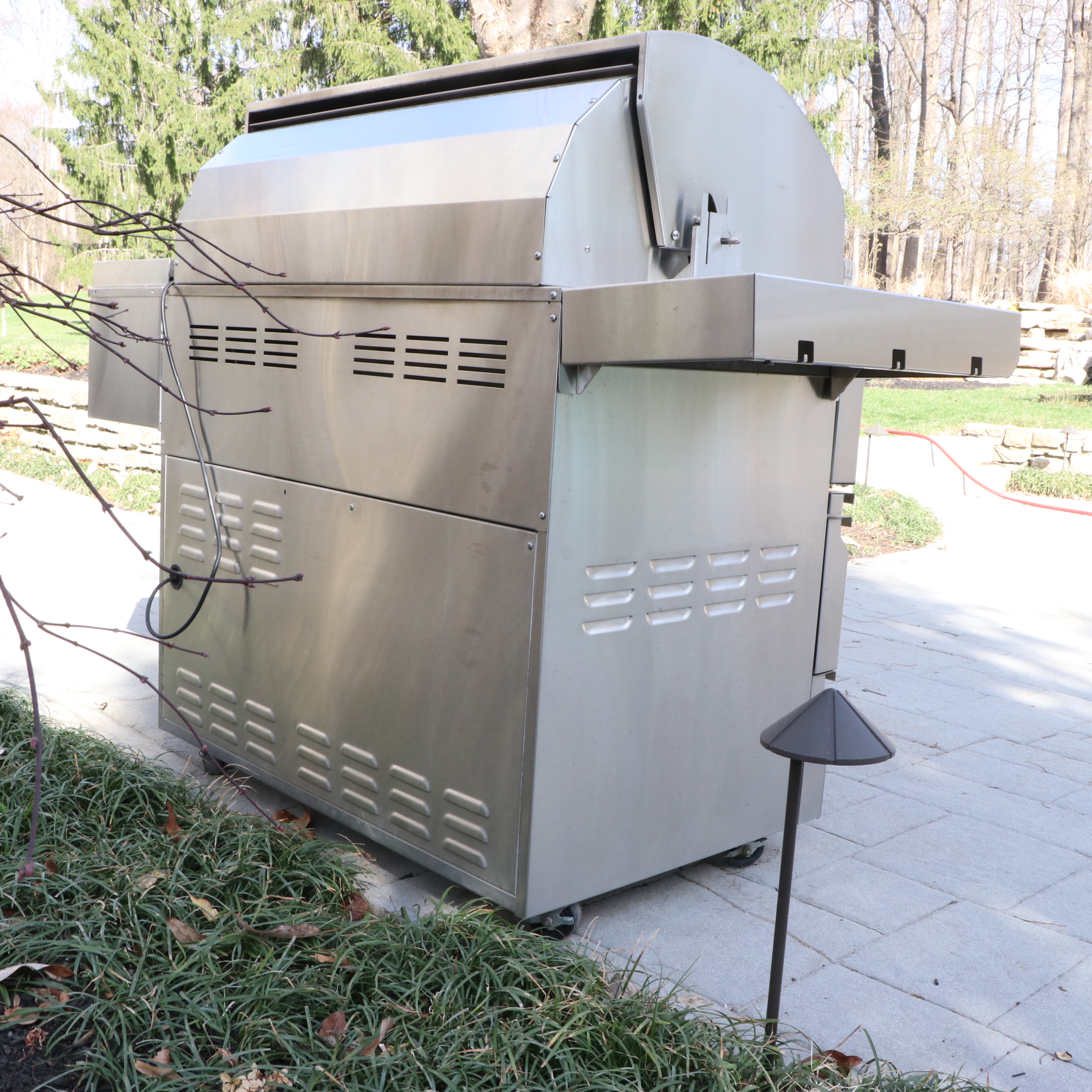 Wolf Stainless Steel Outdoor Gas Grill with Rotisserie and Side Burner