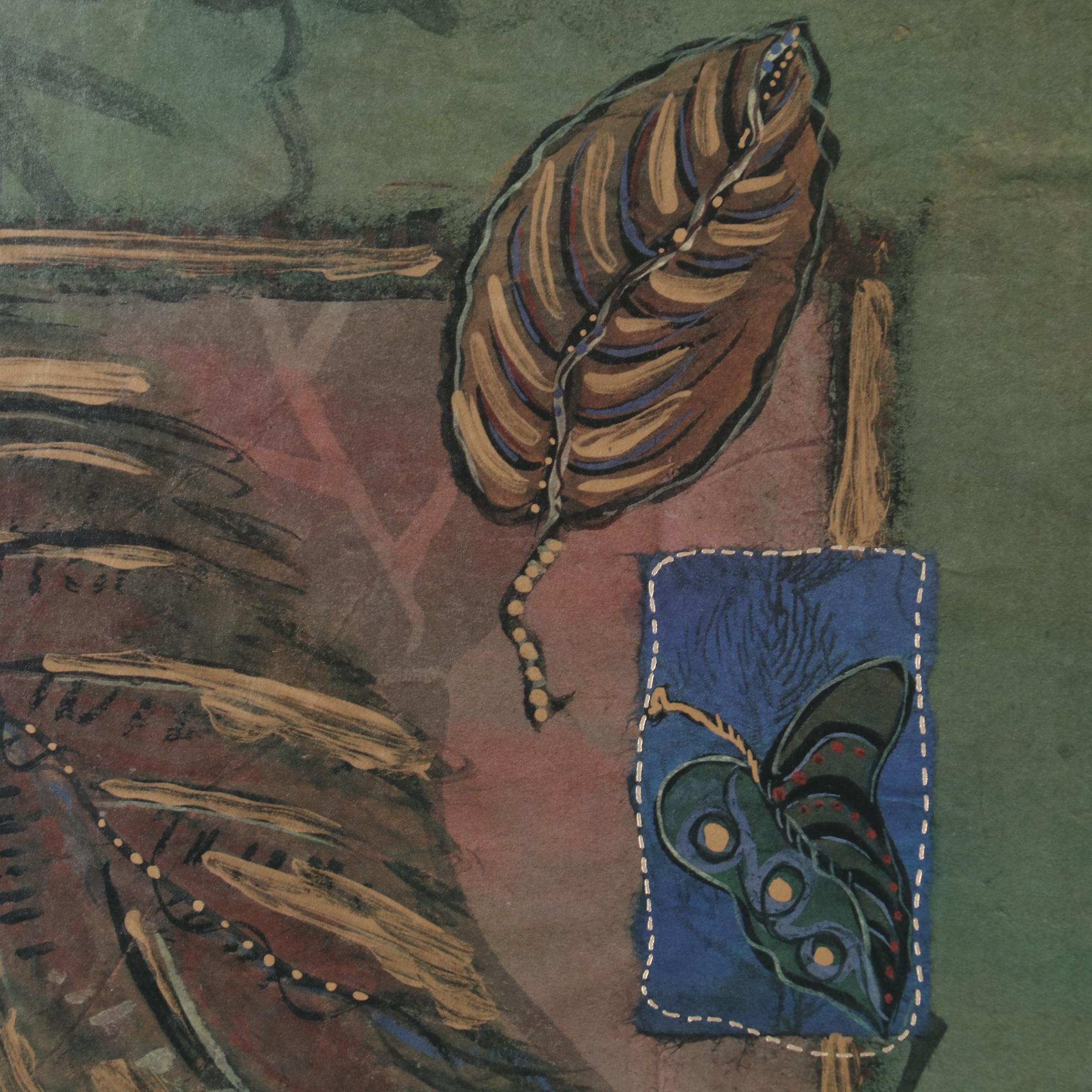 Randomlane Wall Decor Offset Lithograph "Leaf Collage I," Late 20th