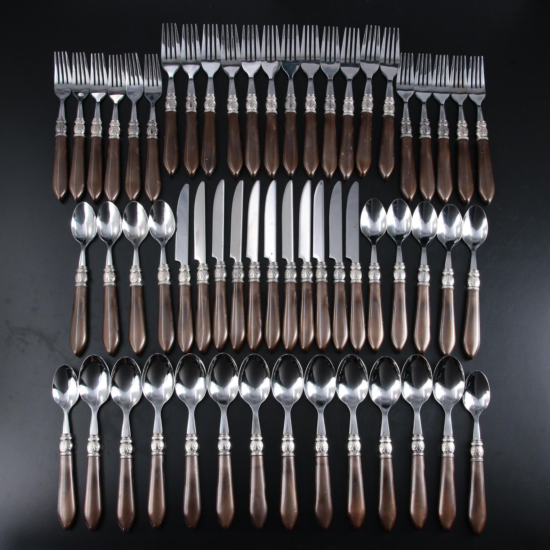 Argent Orfèvres "Sohpia" Stainless Steel Flatware with Pearlized