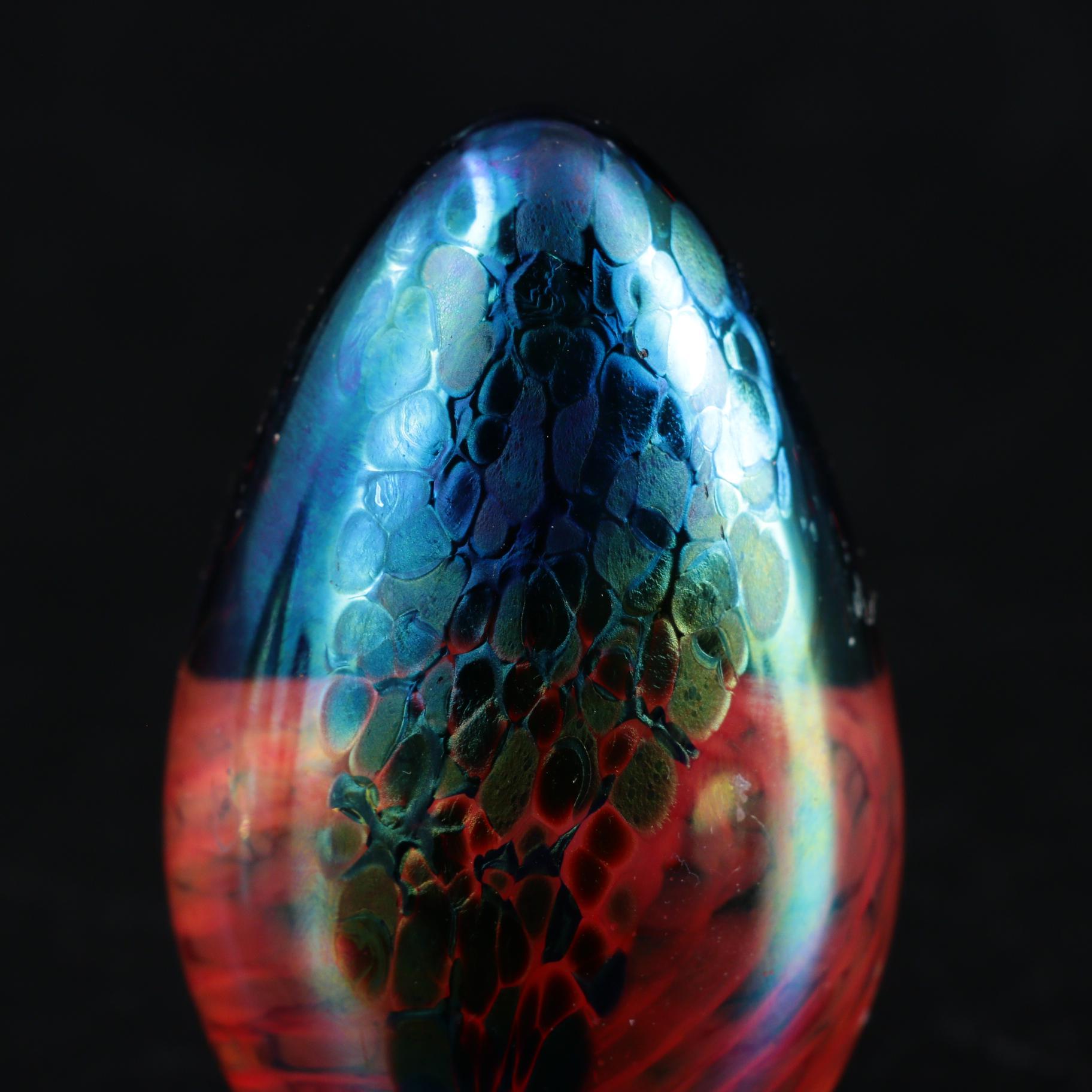 Glass Eye Studio Iridescent Egg Paperweights EBTH
