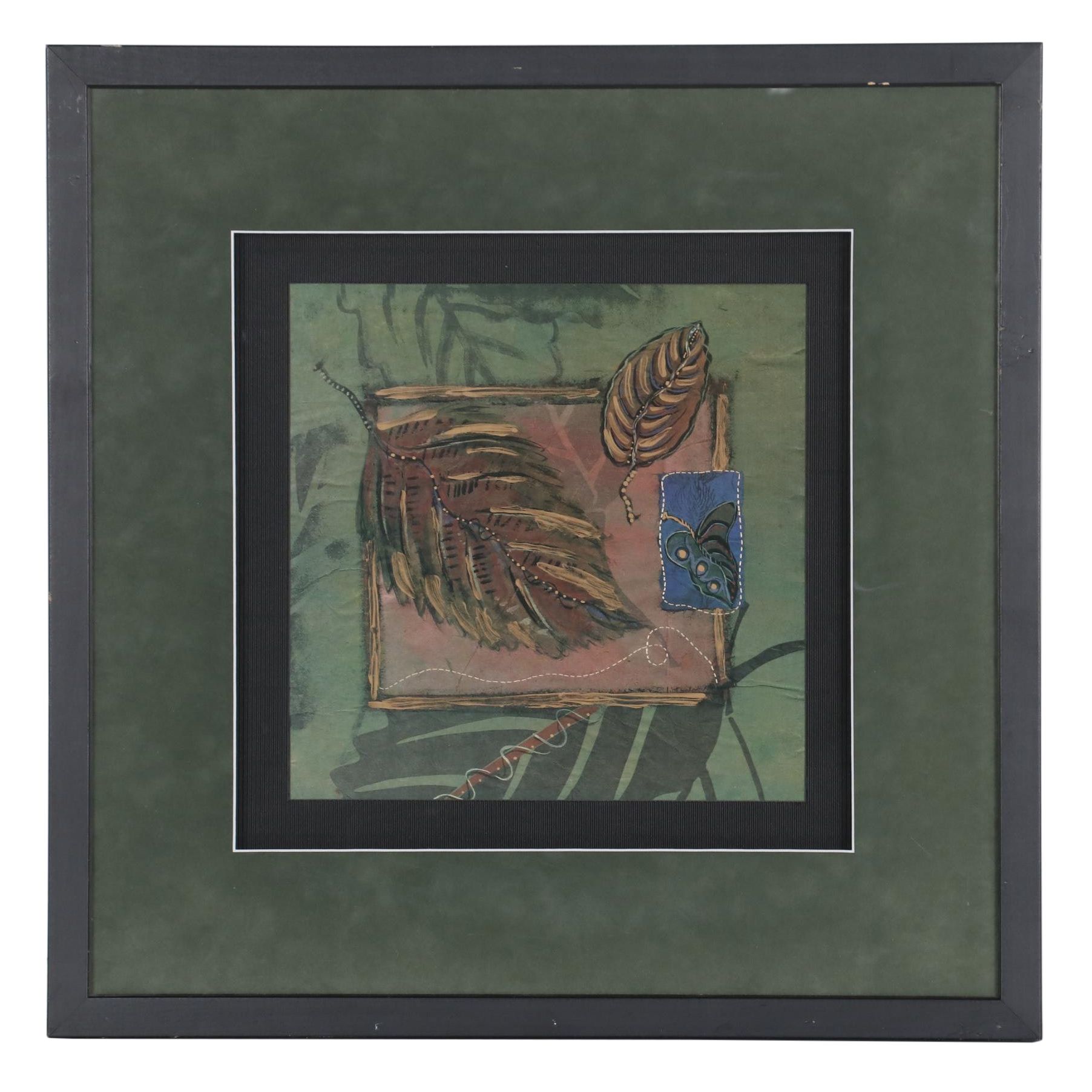 Randomlane Wall Decor Offset Lithograph "Leaf Collage I," Late 20th