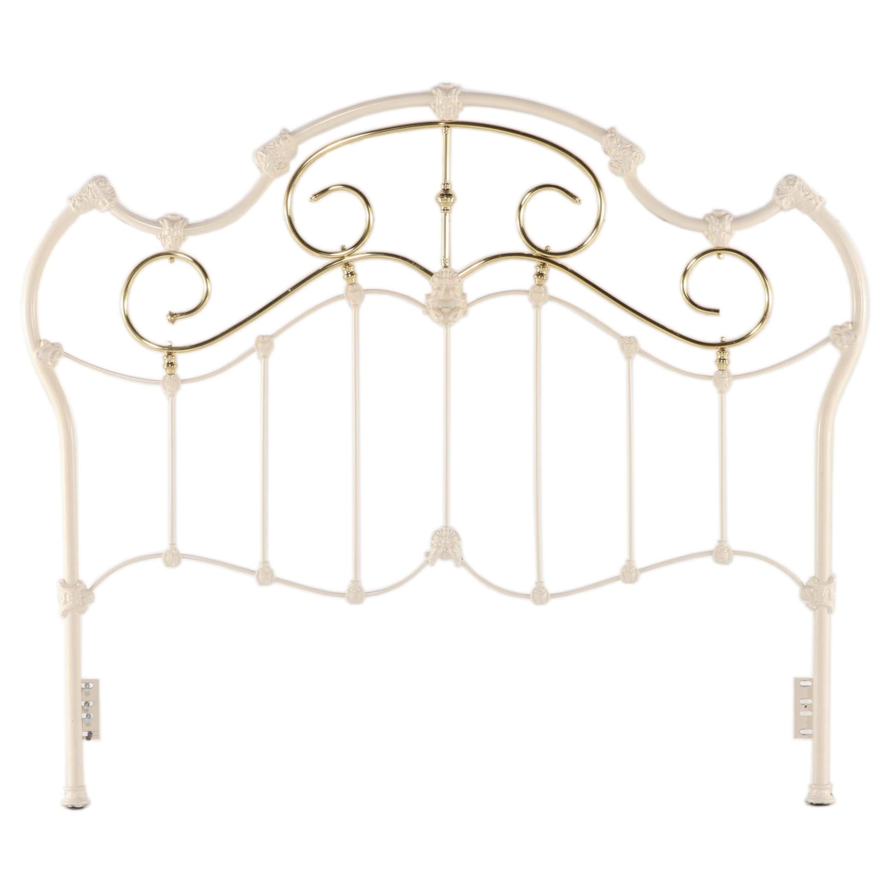 Victorian Style BrassMounted Cast Iron Queen Size Headboard EBTH