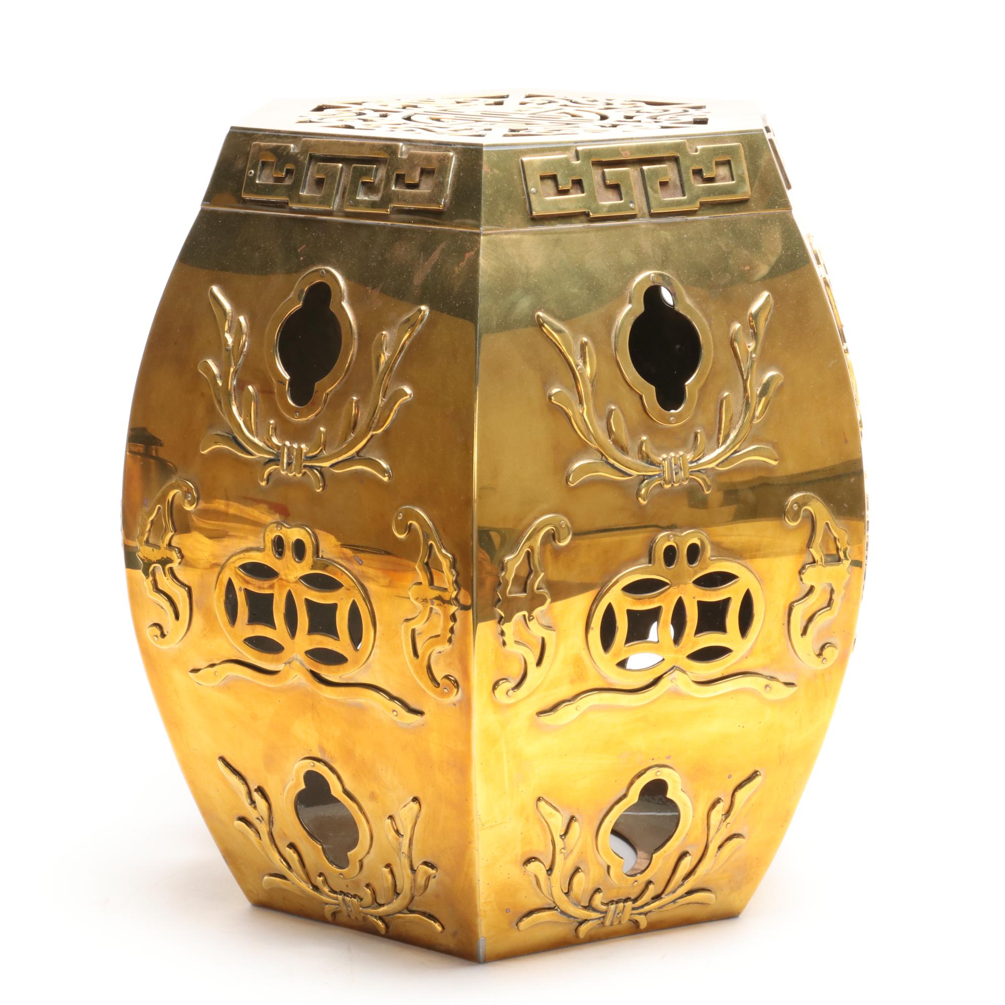 Decorative Crafts Inc. Brass Asian Garden Stool from Verbarg's EBTH