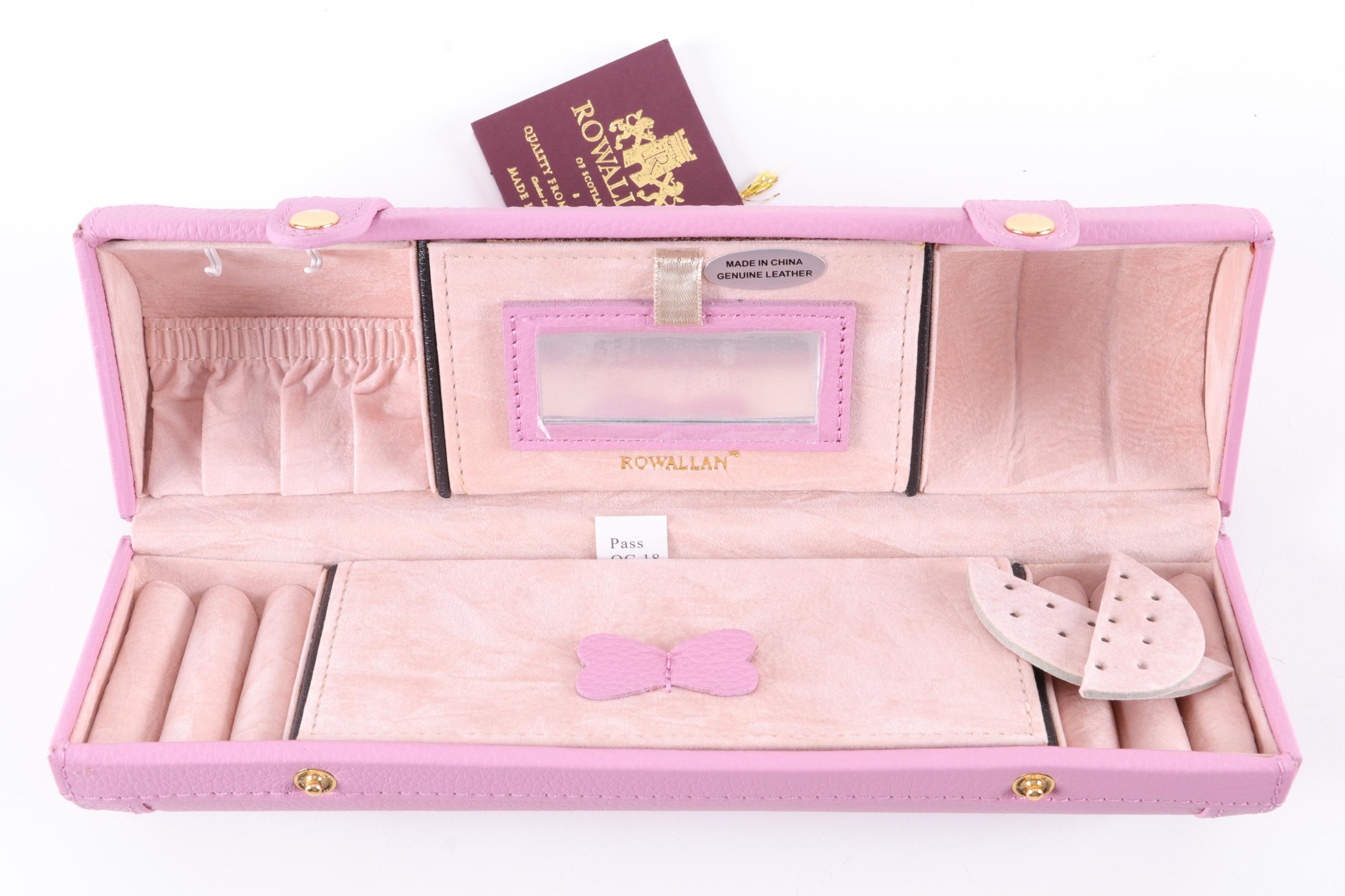 Rowallan Pink Pebbled Leather Travel Jewelry Cases EBTH