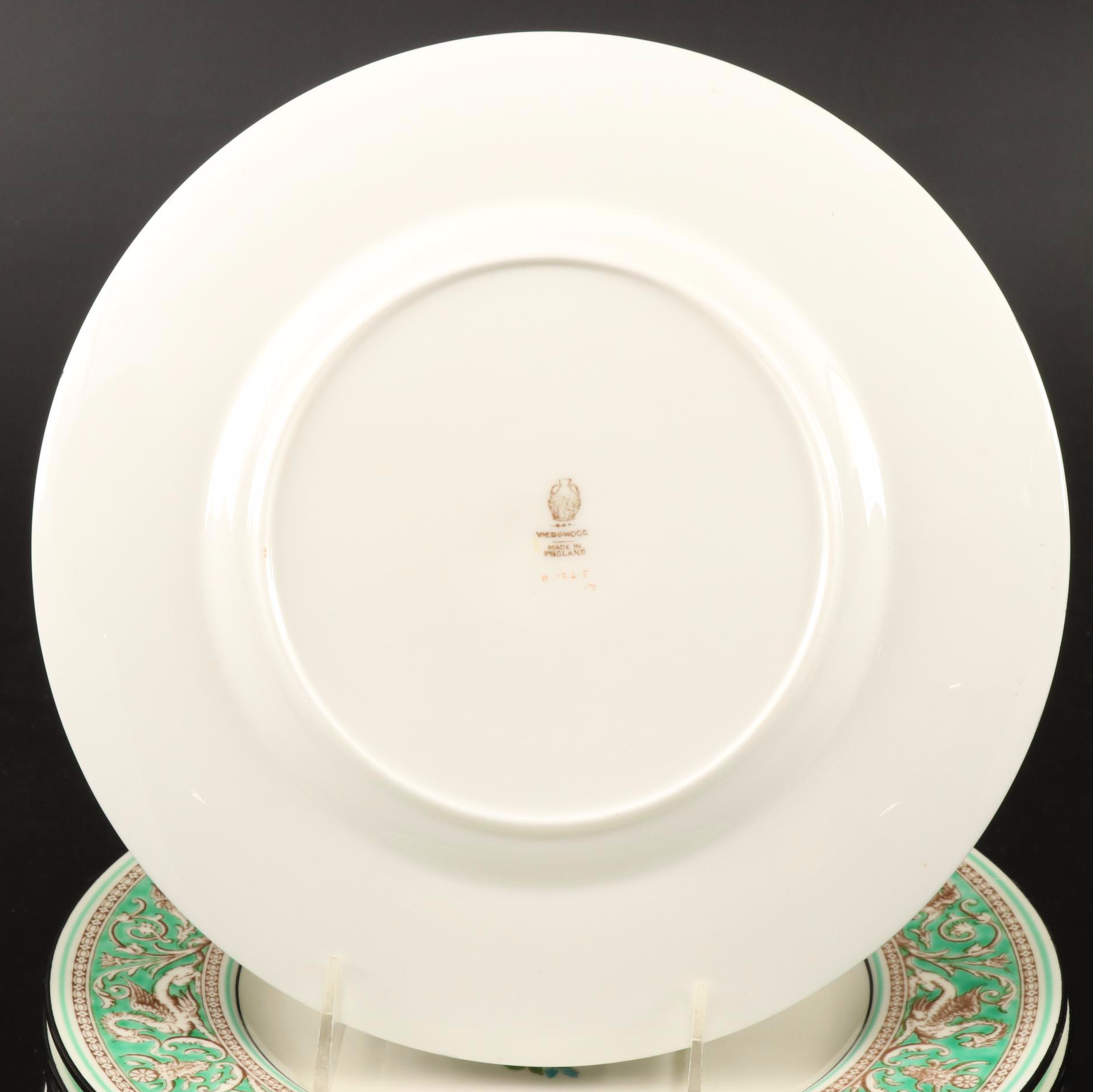Wedgwood "Florentine Green" Porcelain Dinner Plates, Early to Mid20th Century EBTH