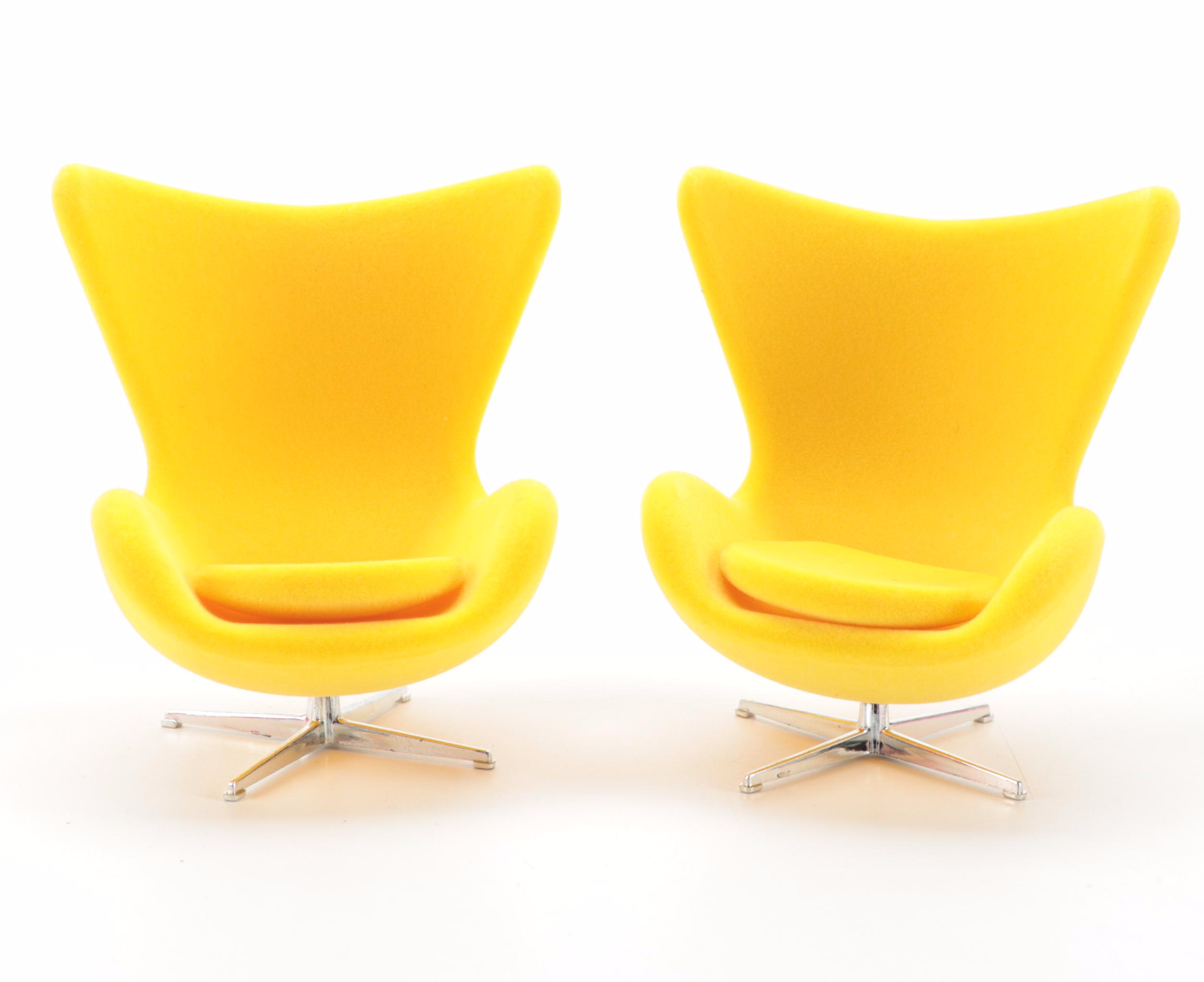 Image showcasing Vitra Miniatures Collection Egg Chairs and Other Mid-Century Modern ...
