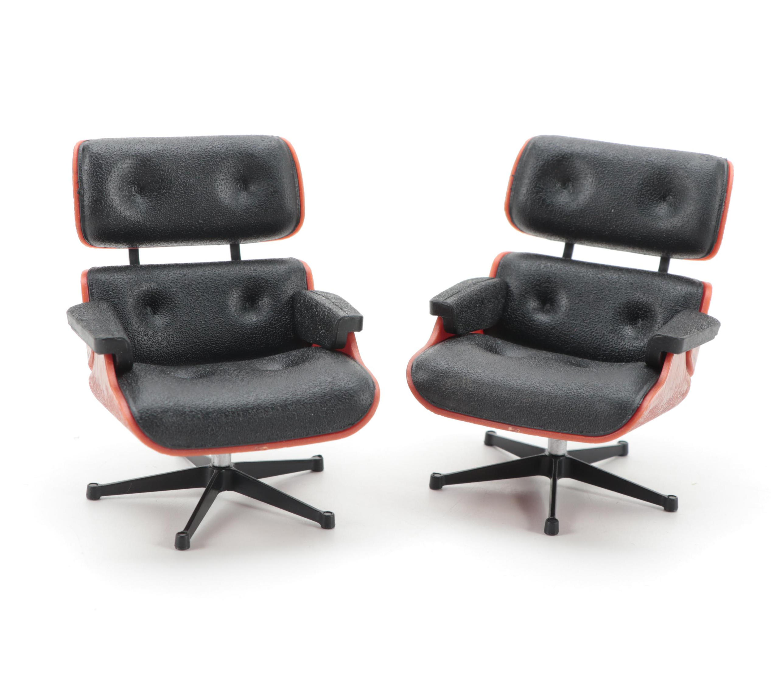 View of Vitra Miniatures Collection Egg Chairs and Other Mid-Century Modern ...
