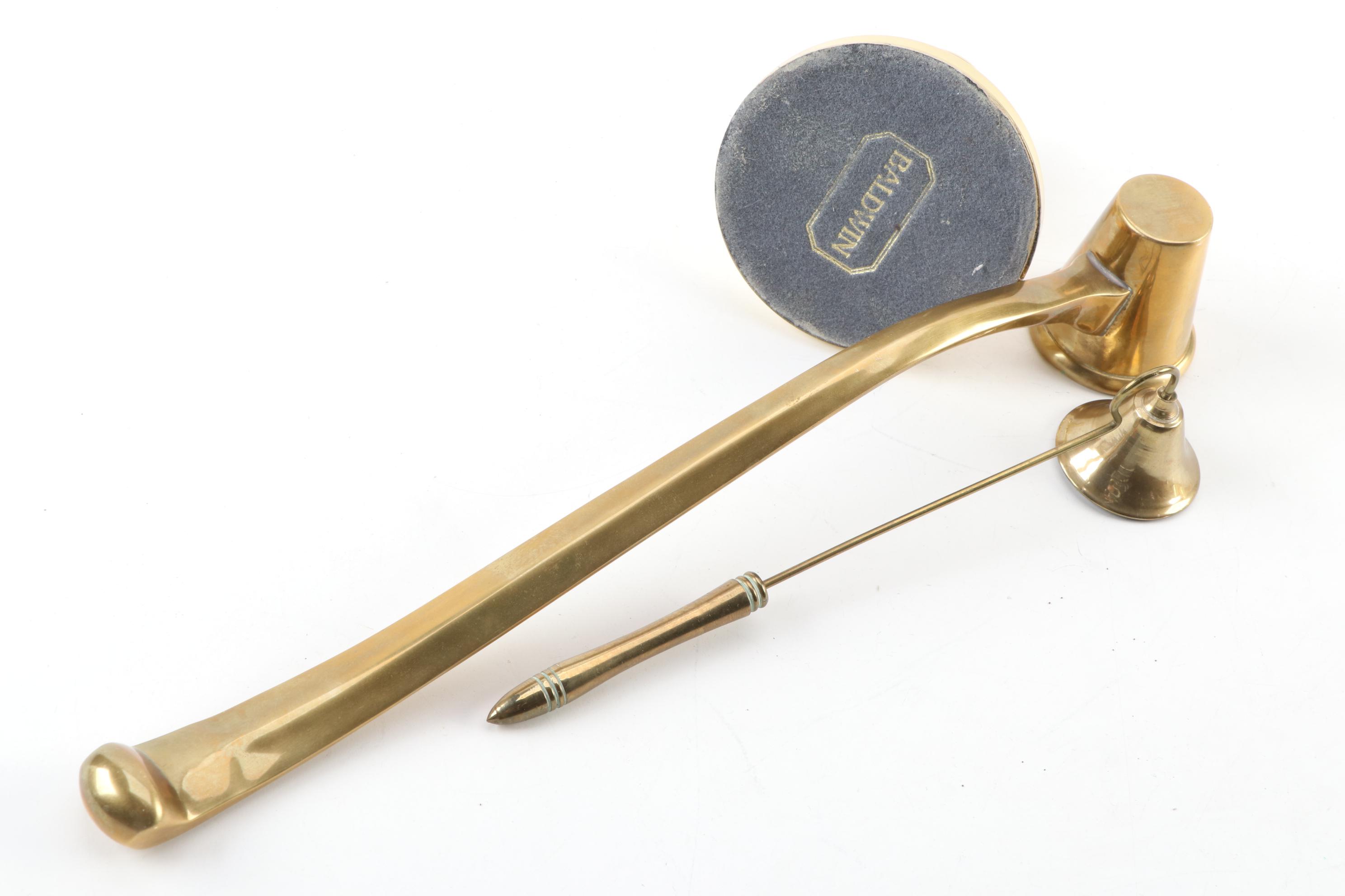 Baldwin Brass Candleholder with Brass Candlestick and Snuffer Collection EBTH