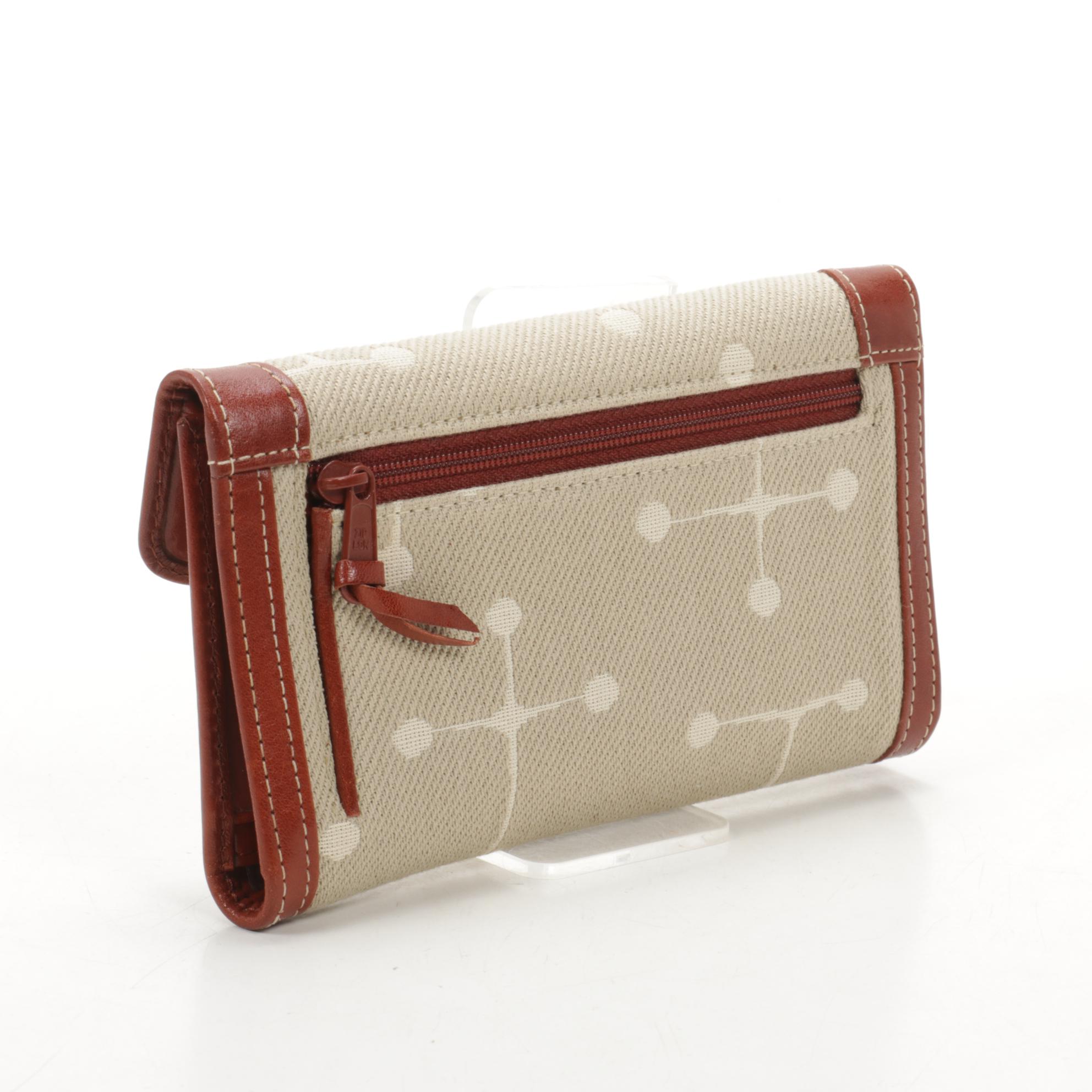 Bosca Canvas and Leather Checkbook Wallet EBTH