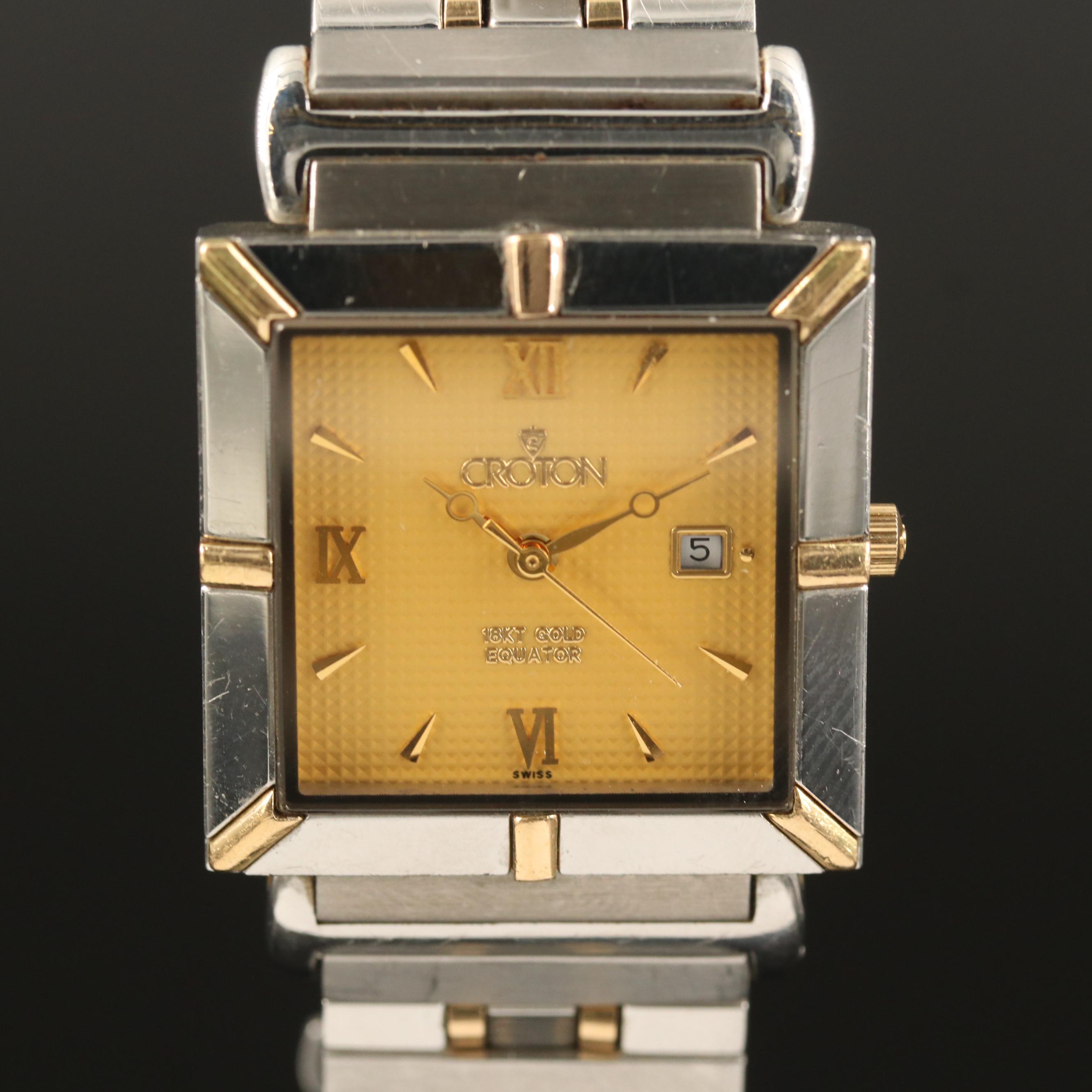 Croton "Equator" 18K Gold and Stainless Steel Quartz Wristwatch EBTH