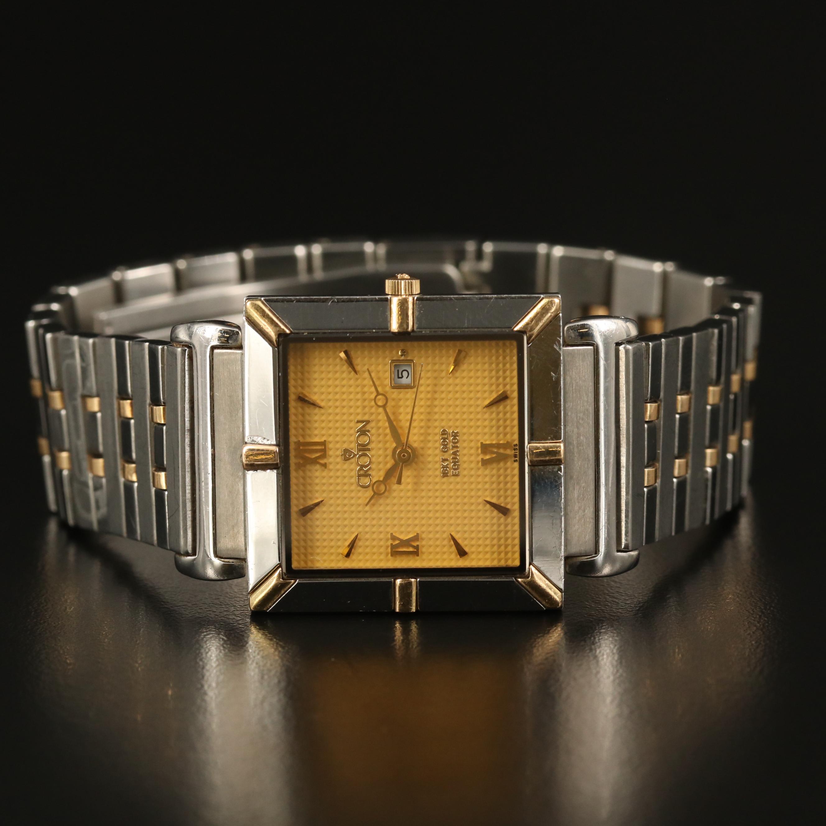Croton "Equator" 18K Gold and Stainless Steel Quartz Wristwatch EBTH