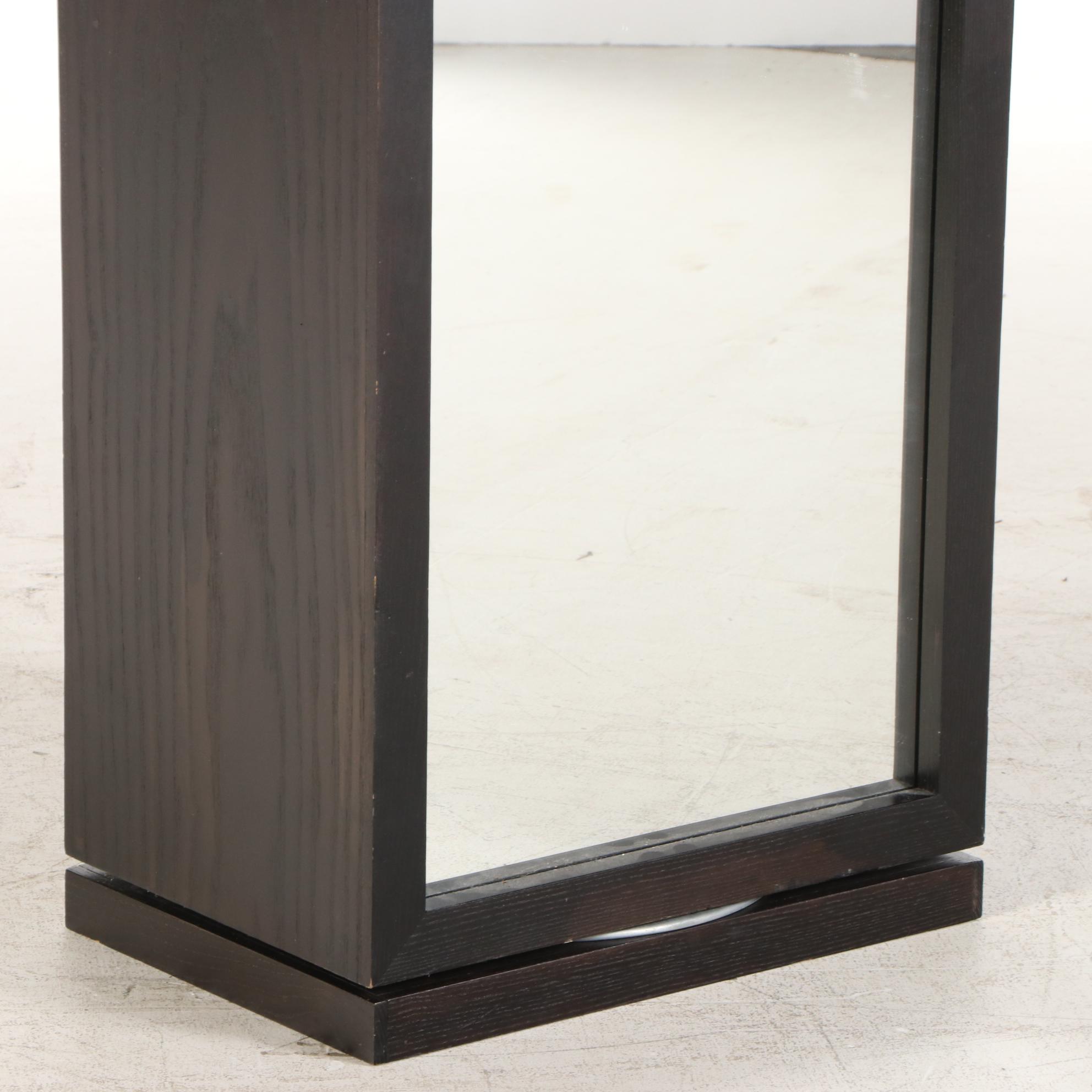 Ebonized Wood Swivel Full Length Vanity Mirror with Storage Shelving EBTH