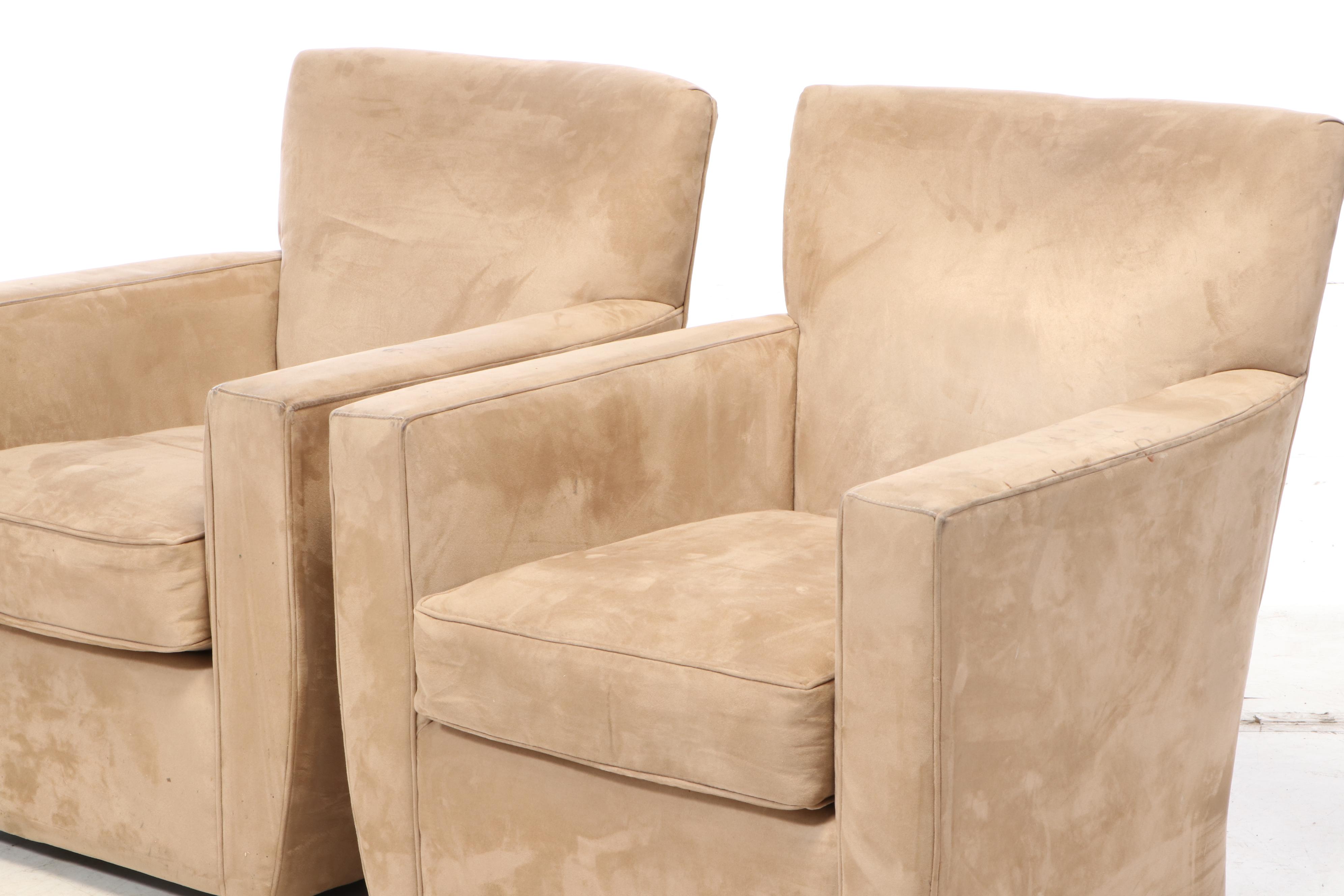 Pair of Crate & Barrel Swivel Lounge Chairs EBTH