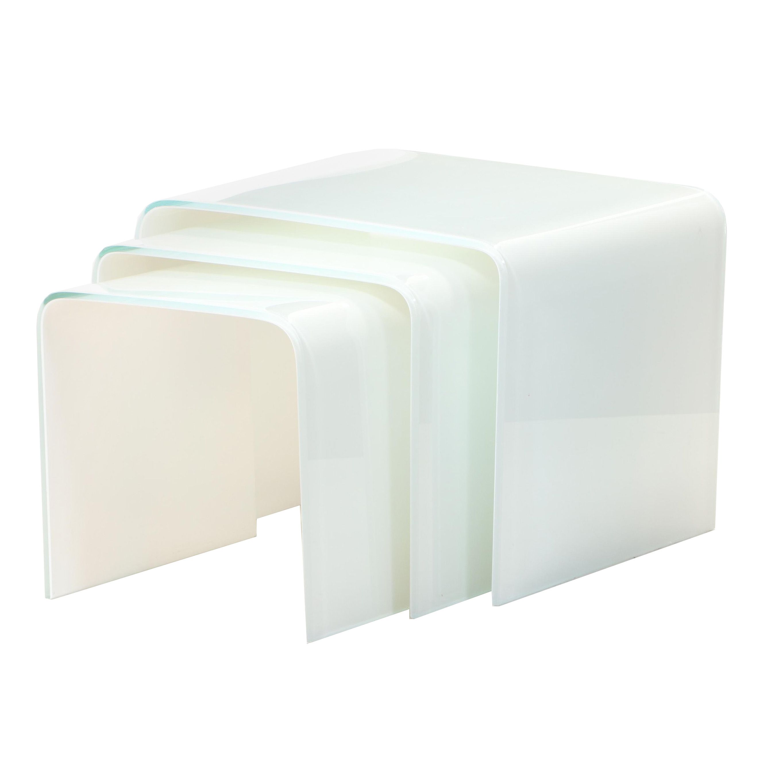 Three Modernist Style Bent Glass Nesting Tables EBTH