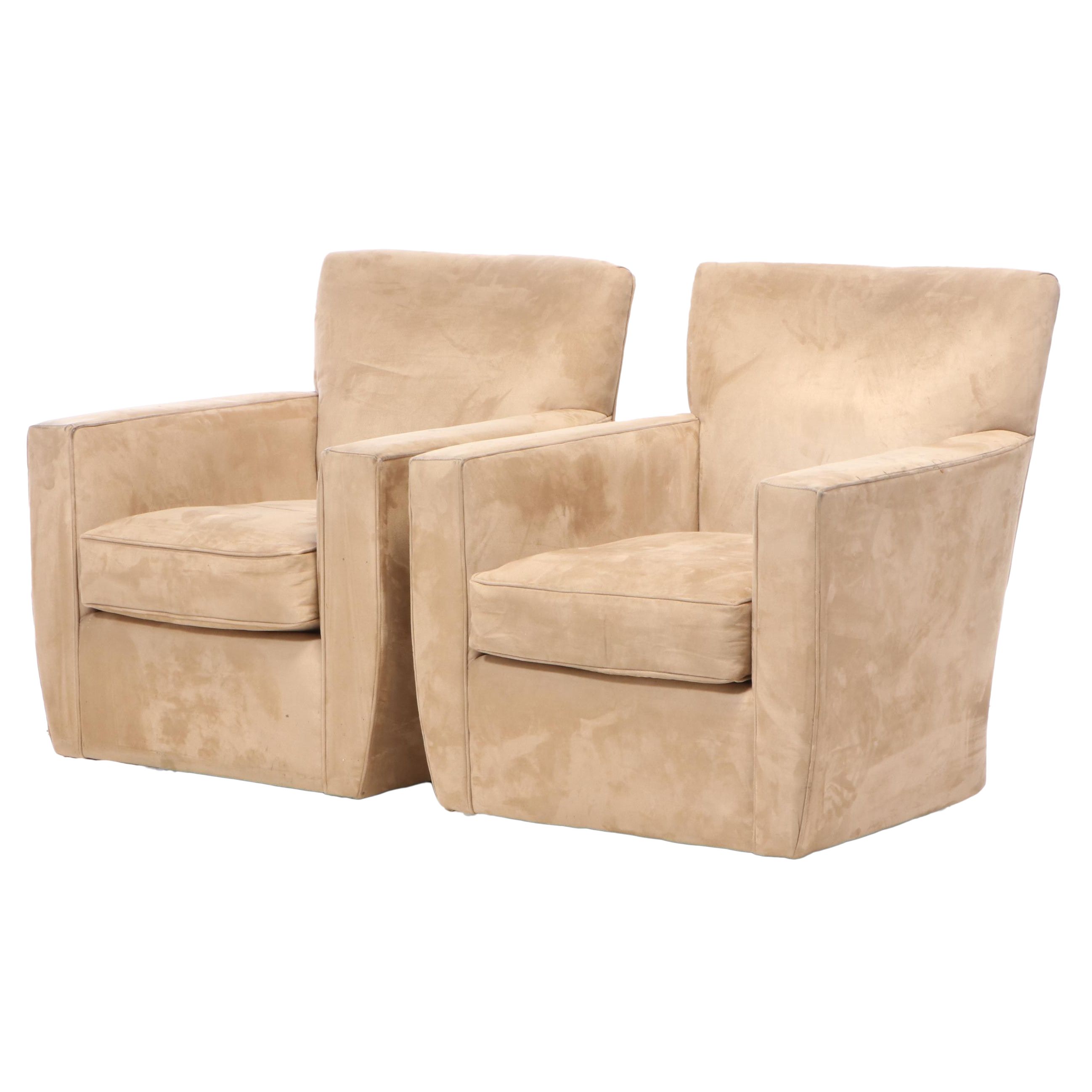 Pair of Crate & Barrel Swivel Lounge Chairs EBTH