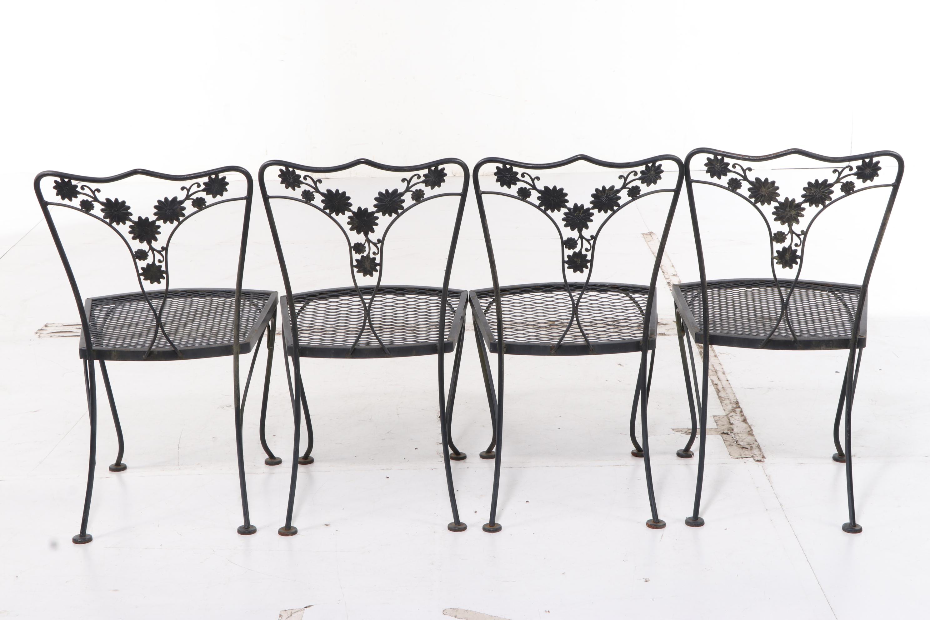 Black Metal Mesh Patio Dining Set EBTH