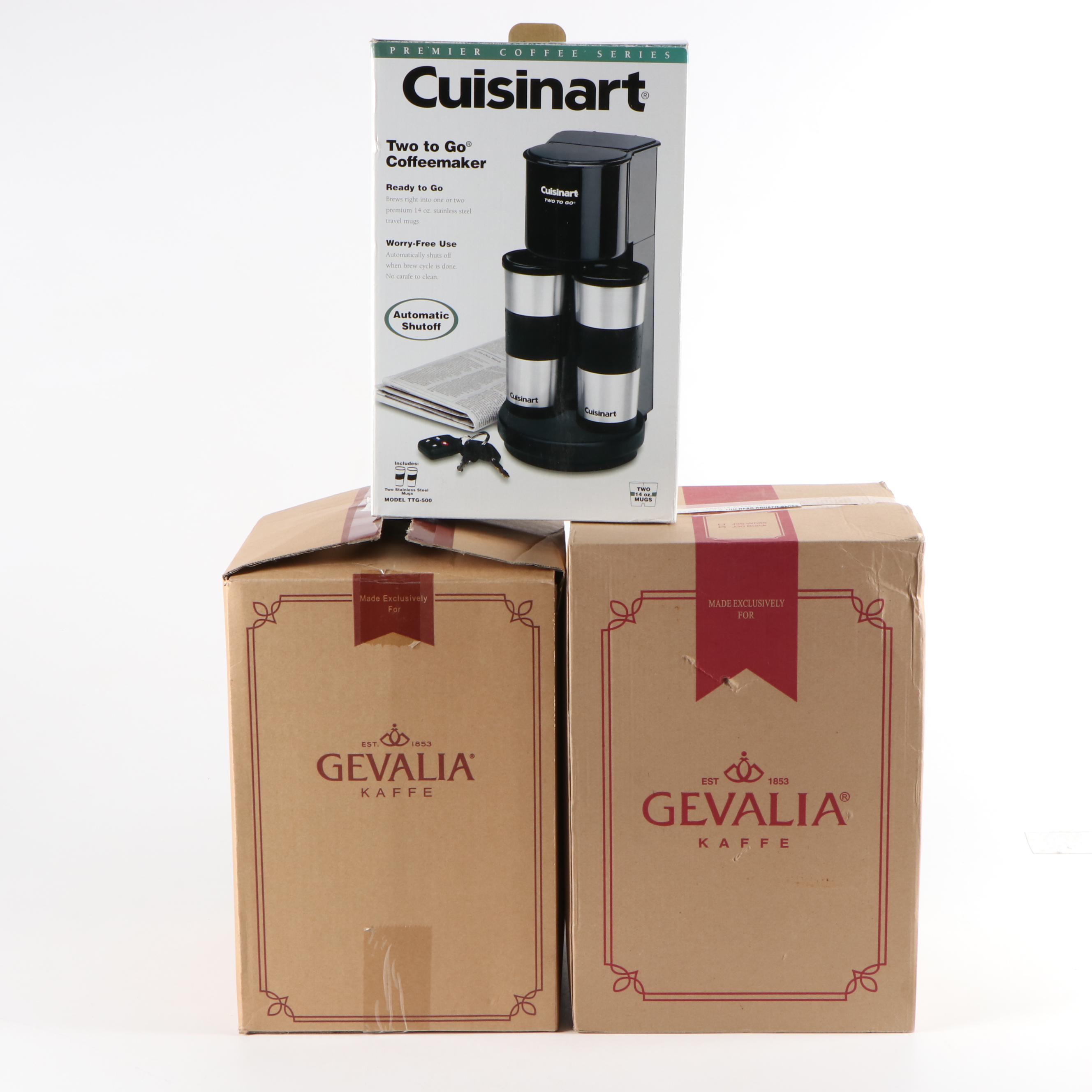 Cuisinart "Two to Go" Coffee Maker and Gevalia Programmable Coffee