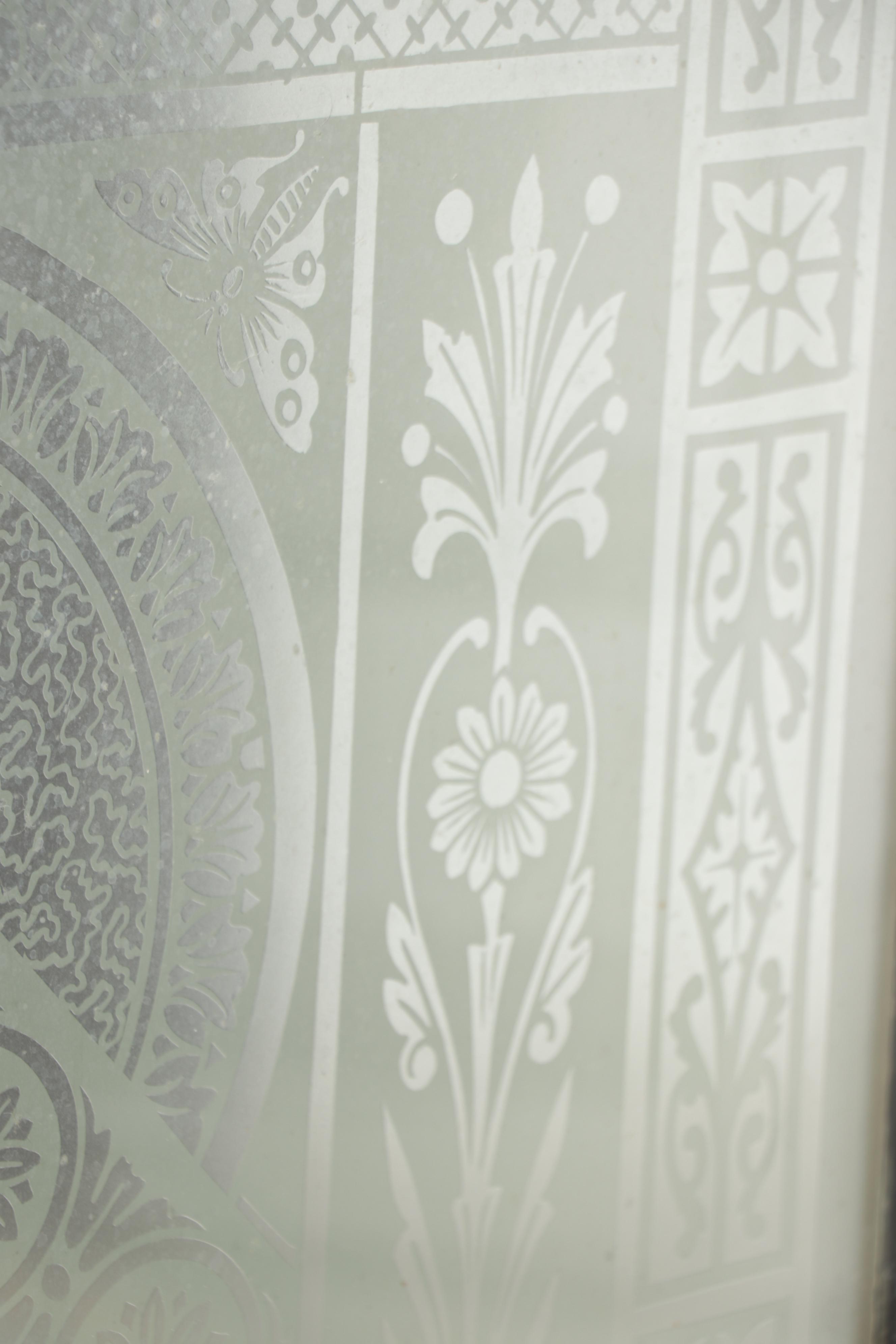 Aesthetic Movement Satin Frosted Glass Window Pane, Late 19th/Early ...