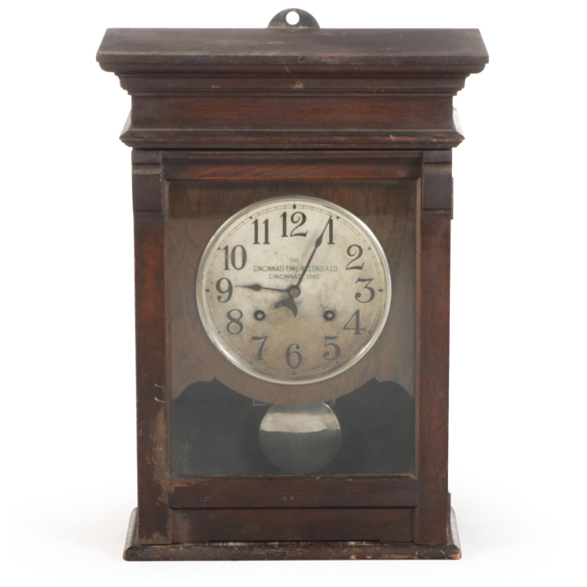 The Cincinnati Time Recorder Co. Oak Case Pendulum Clock, Early 20th