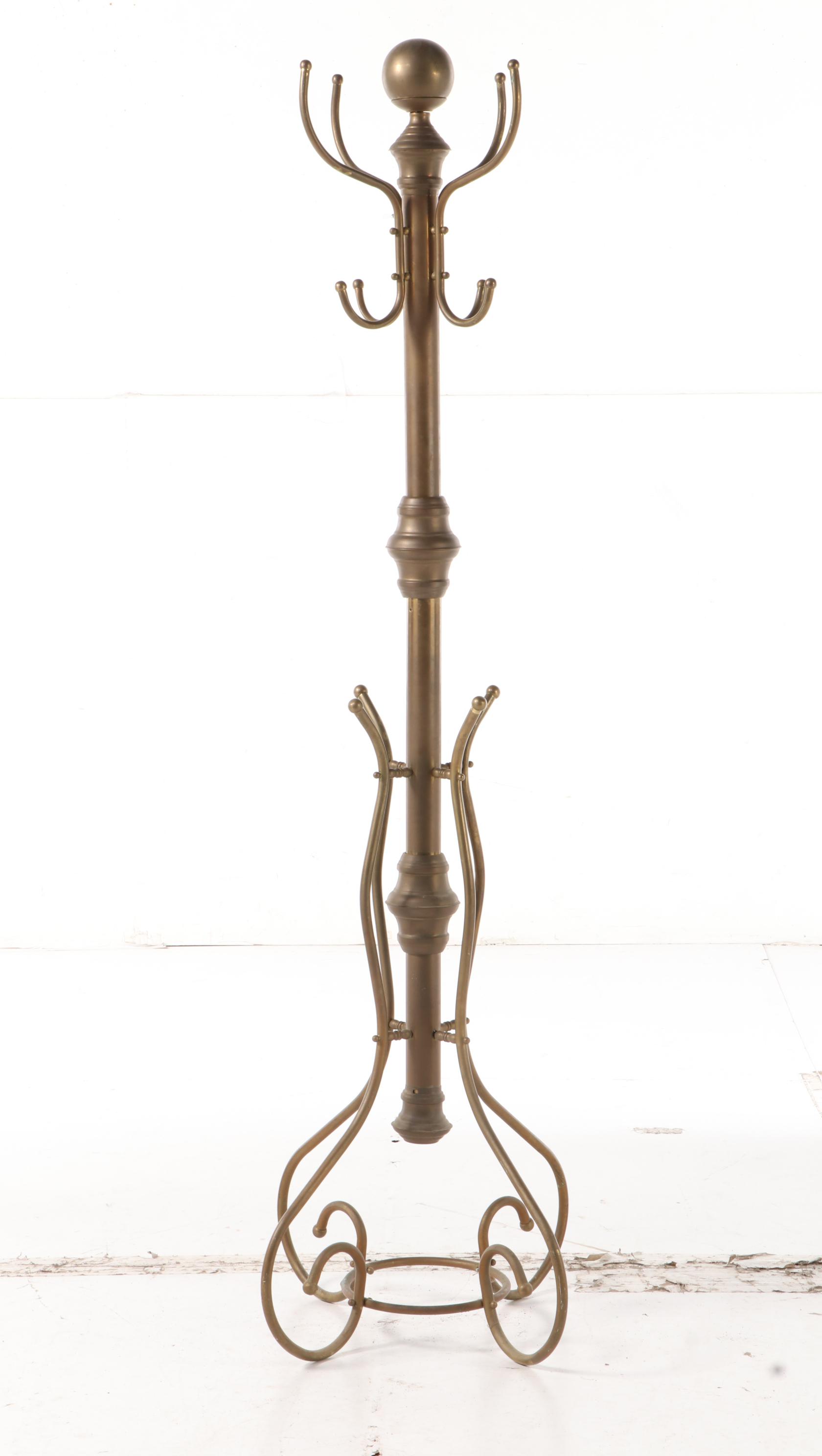 Victorian Style Brass Tubular Coat/Hat Stand EBTH