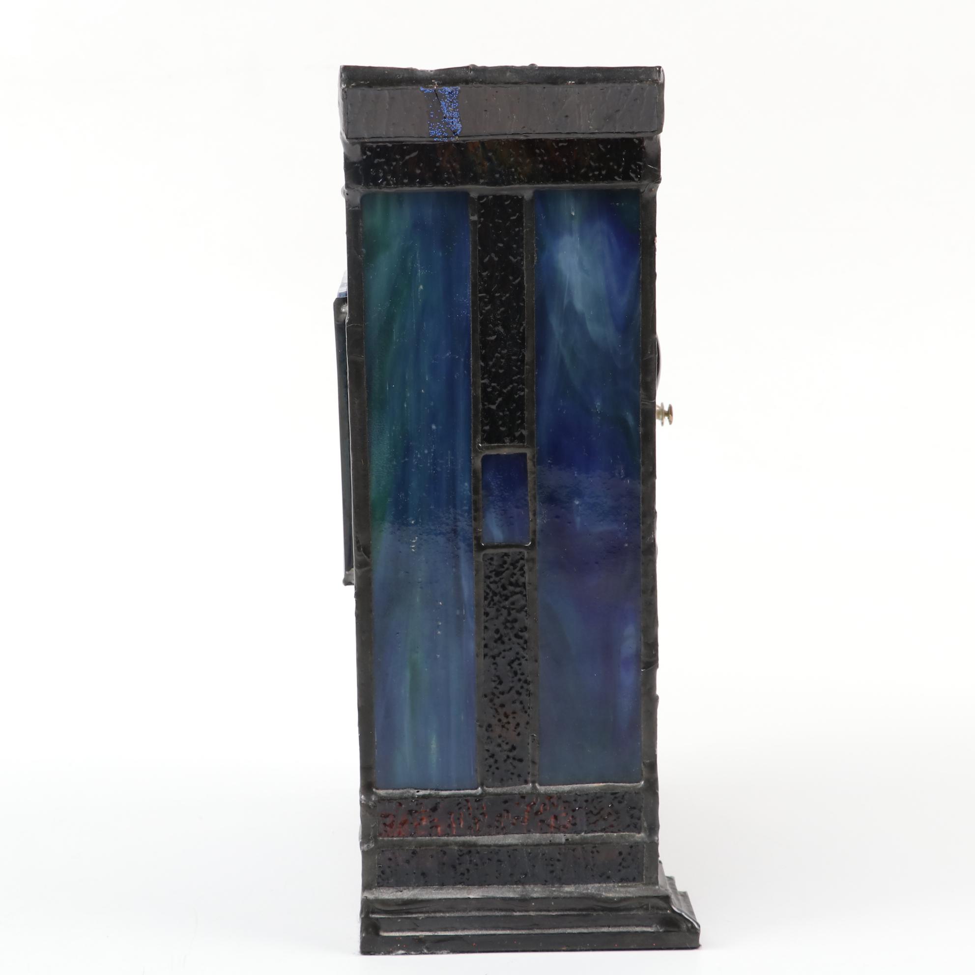 Dale Tiffany Stained Glass Light Up Desk Clock EBTH