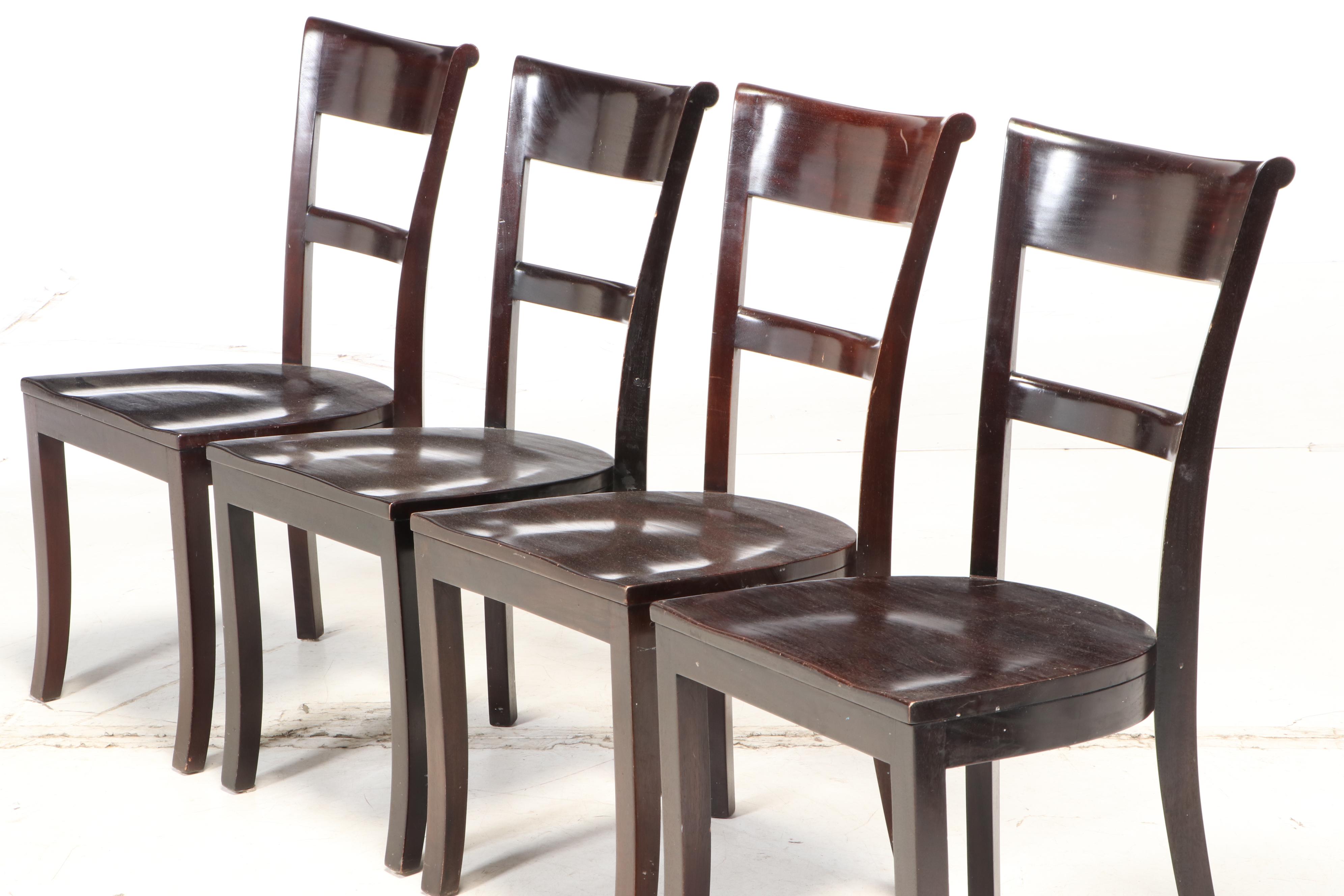 Four Crate & Barrel Mahogany Dining Chairs EBTH