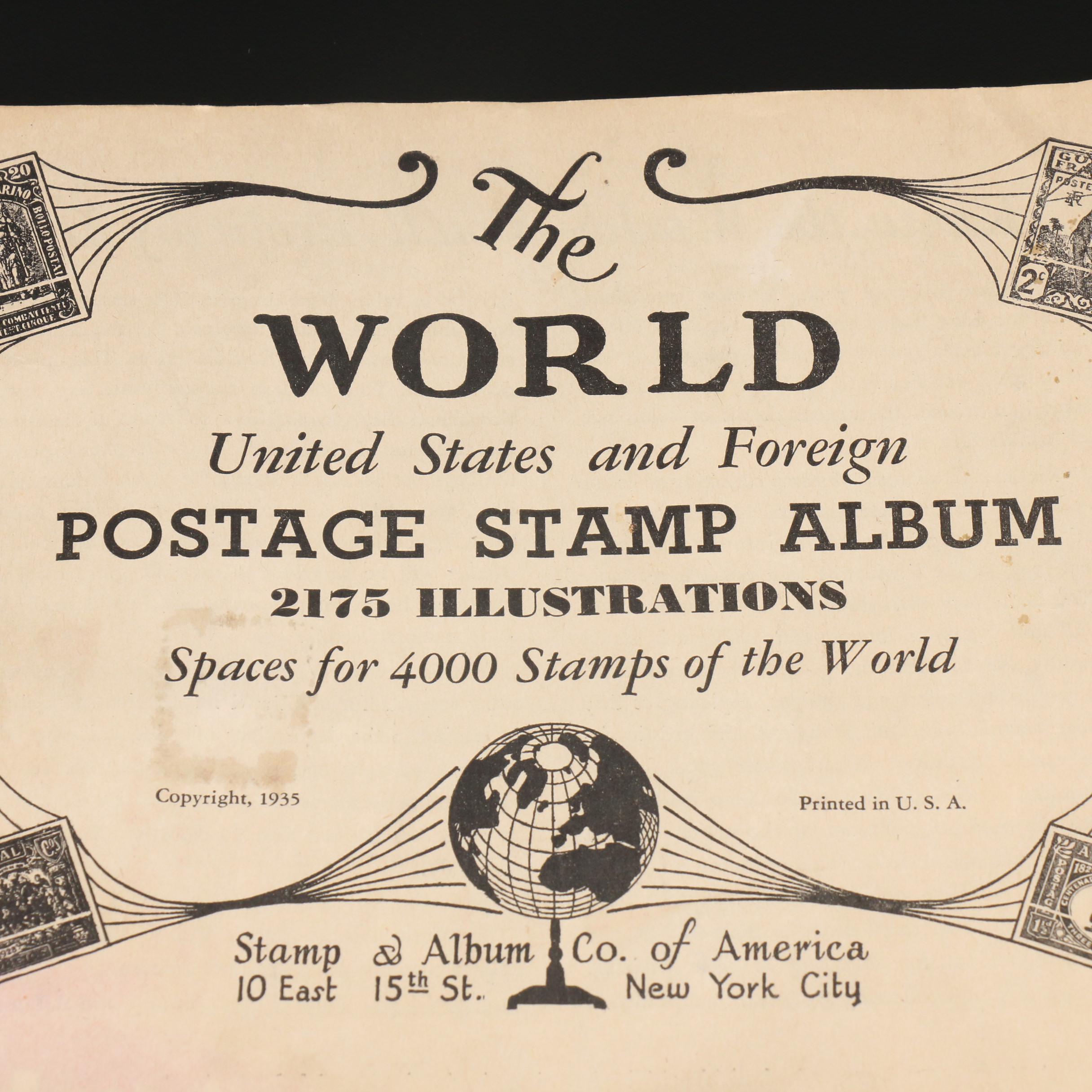Vintage U.S. and World Postage Stamp Album EBTH